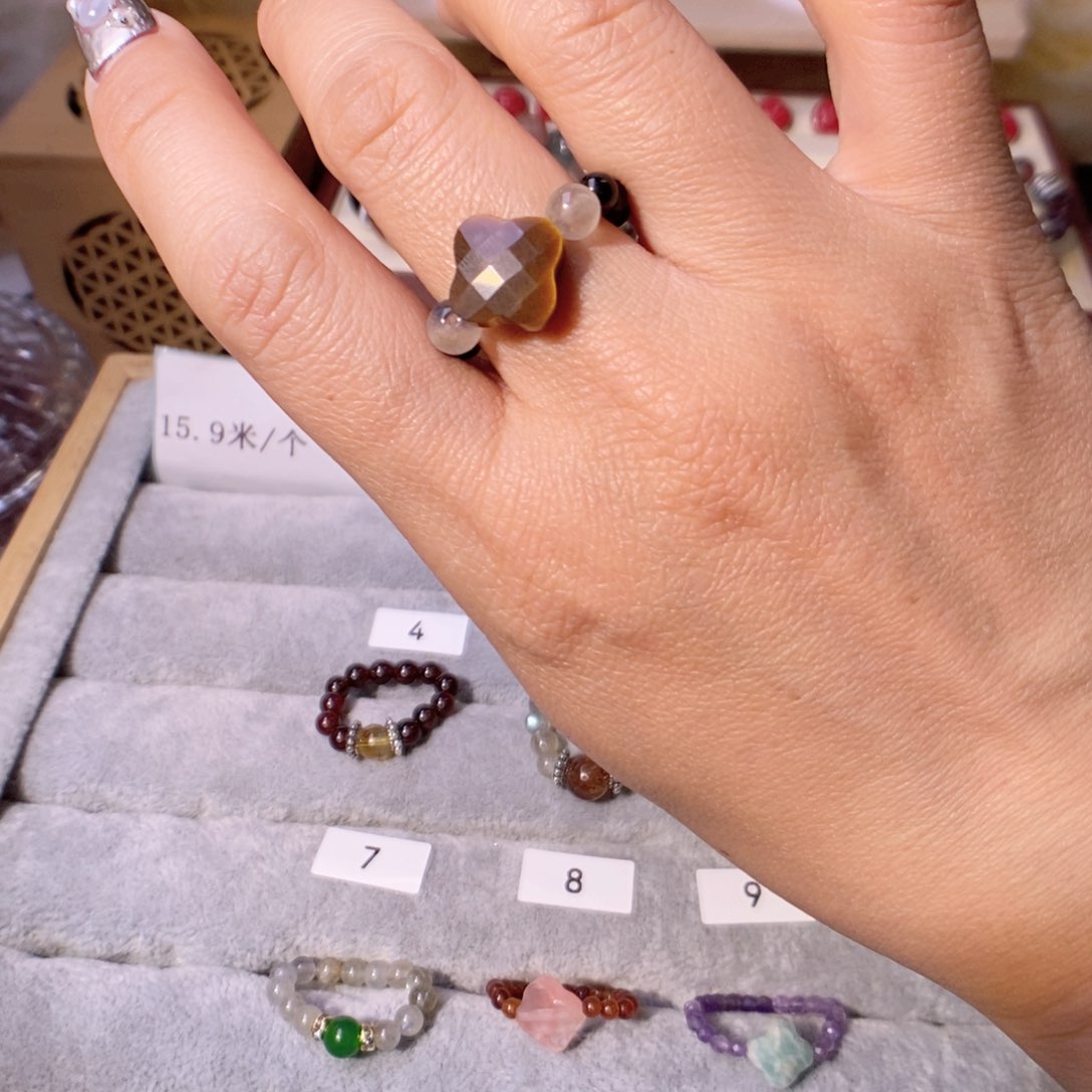 水晶手串合金水晶戒指戒指