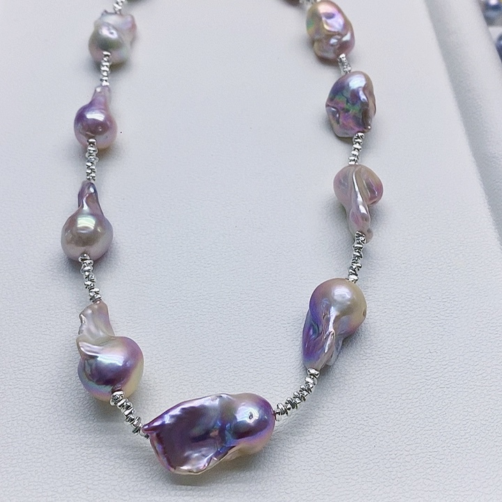 银S925镶嵌淡水珍珠耳饰心*