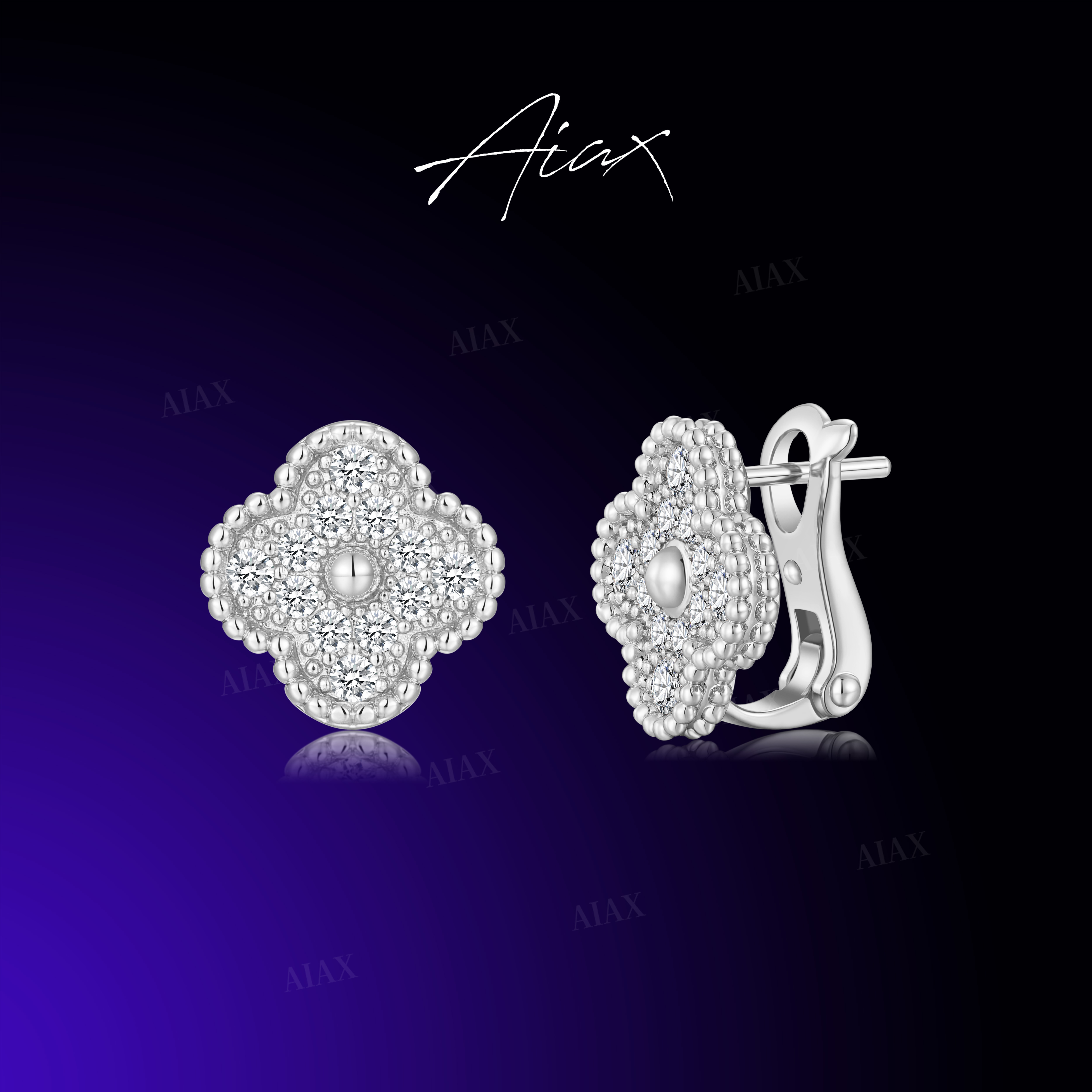 AIAX 镀K金【春上新】时尚轻奢韩版复古经典闪亮耳环TSL1412