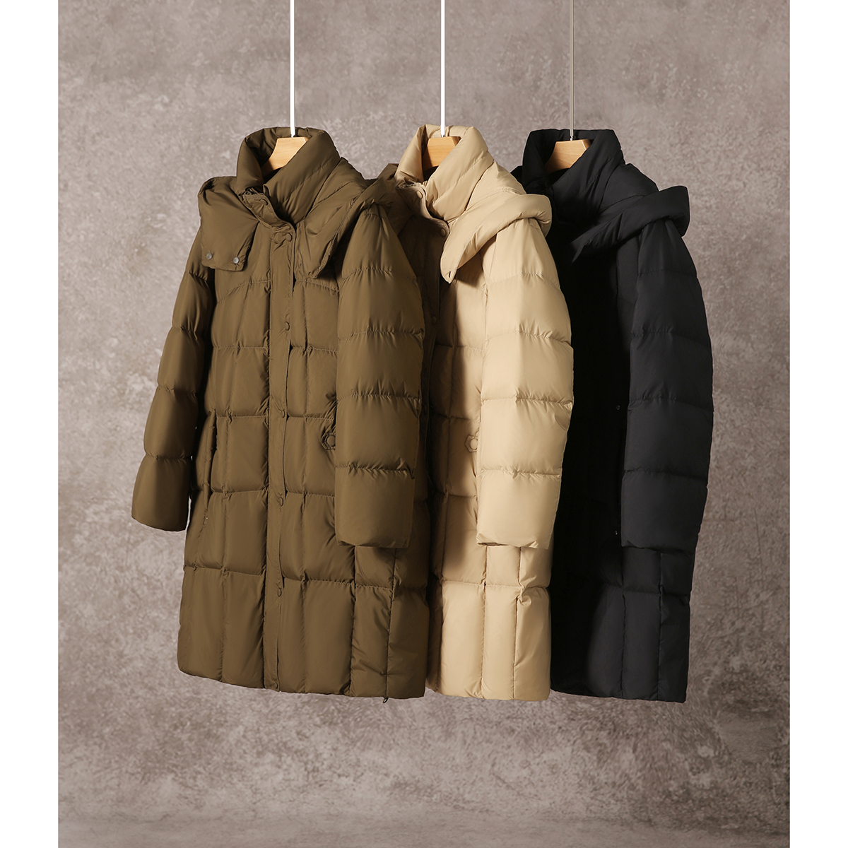 SEPT CHIC 火山岩/密可柔面料 95鹅绒中长羽绒服S72786YRBVG