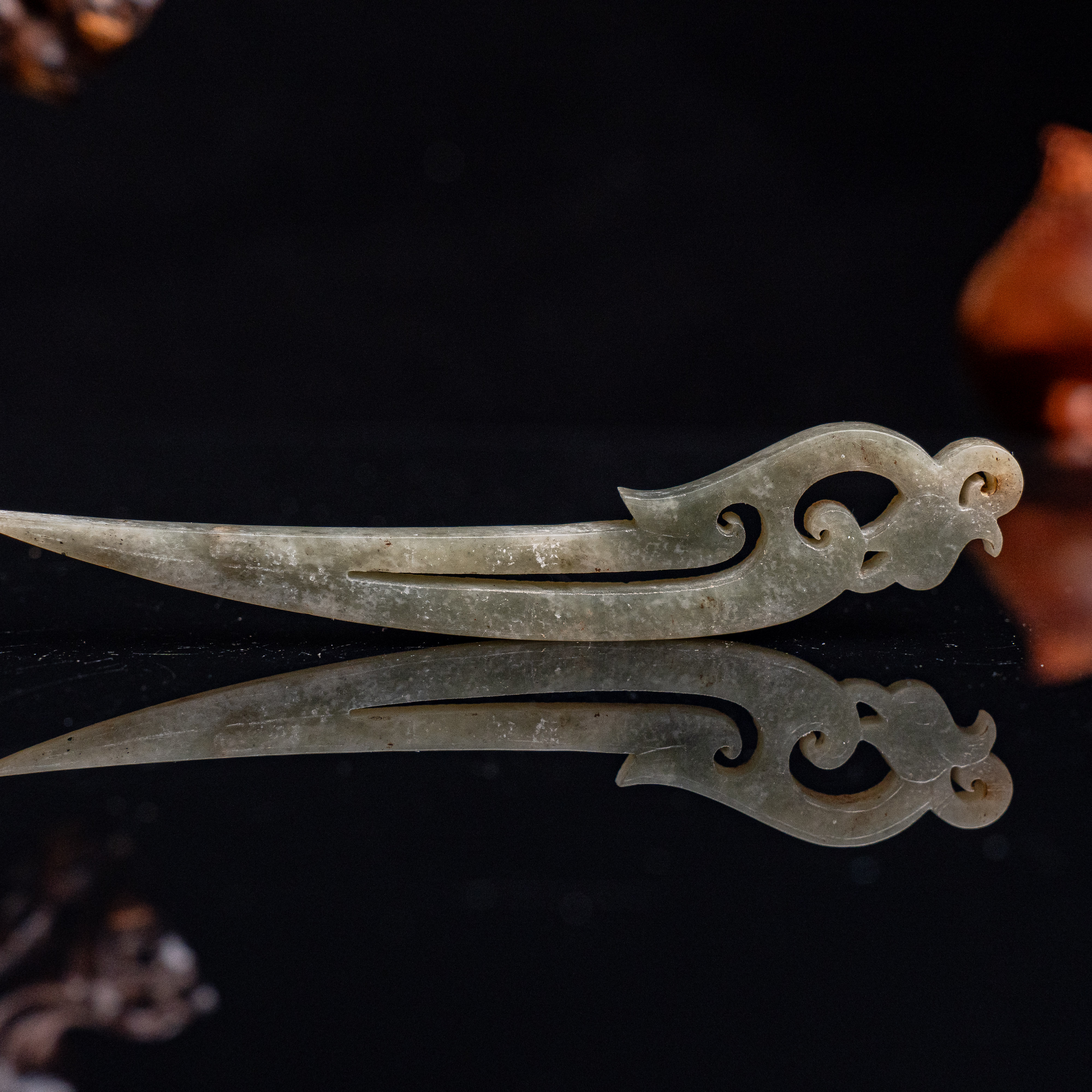 明代和田玉凤鸟玉觿-NX