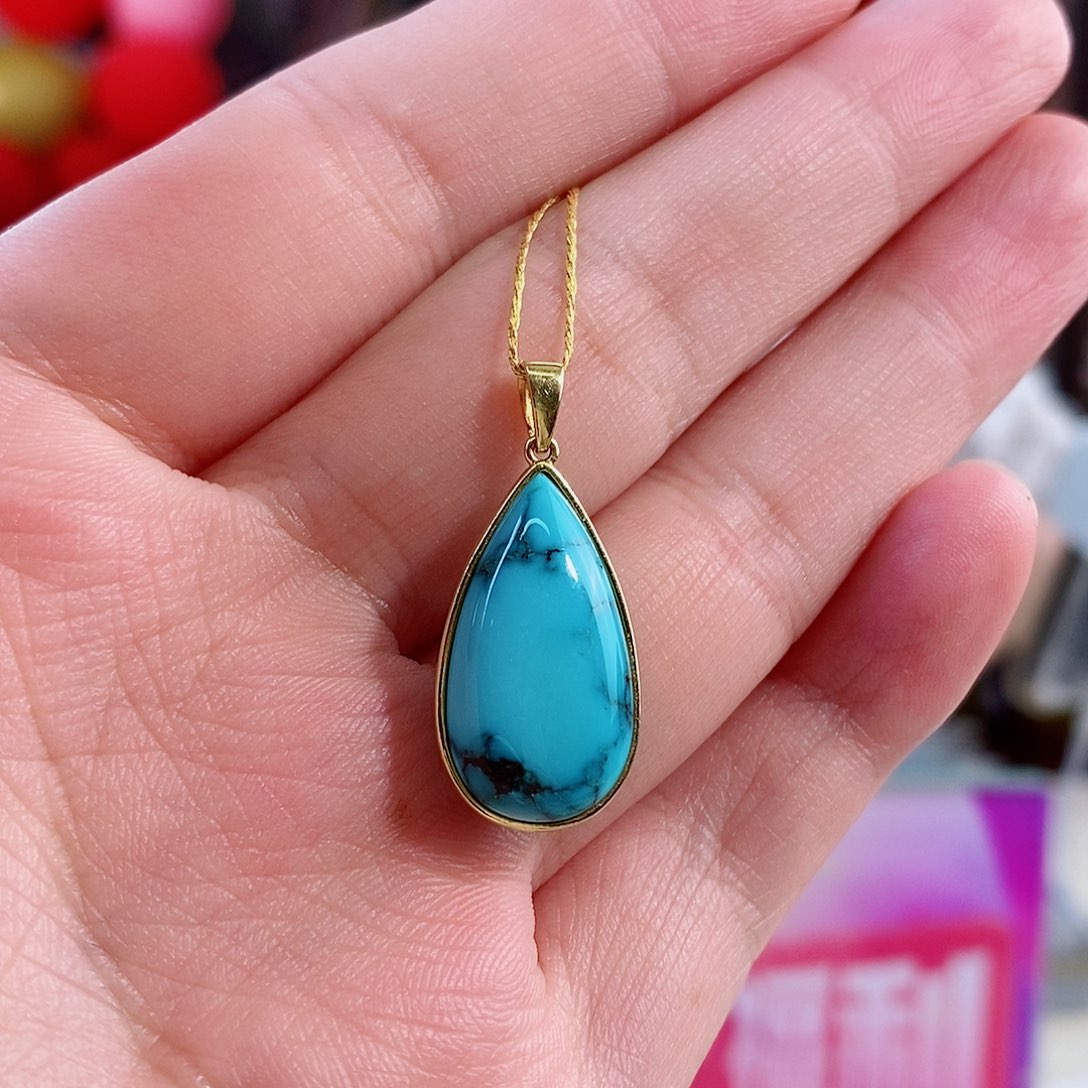 绿松石18K金镶嵌珠宝奇石