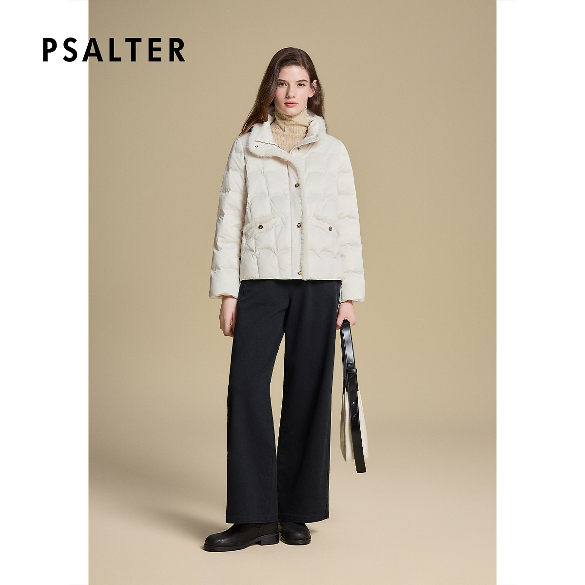 【新国标90鹅绒】【绒感冬】诗篇水貂毛变微茧型短款羽绒服冬季2025冬