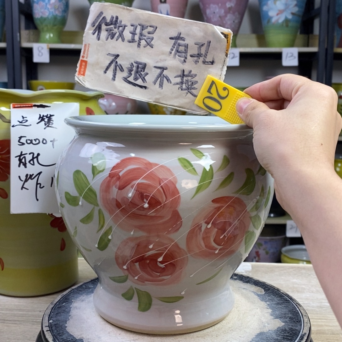 景德镇手工手绘陶瓷花盆