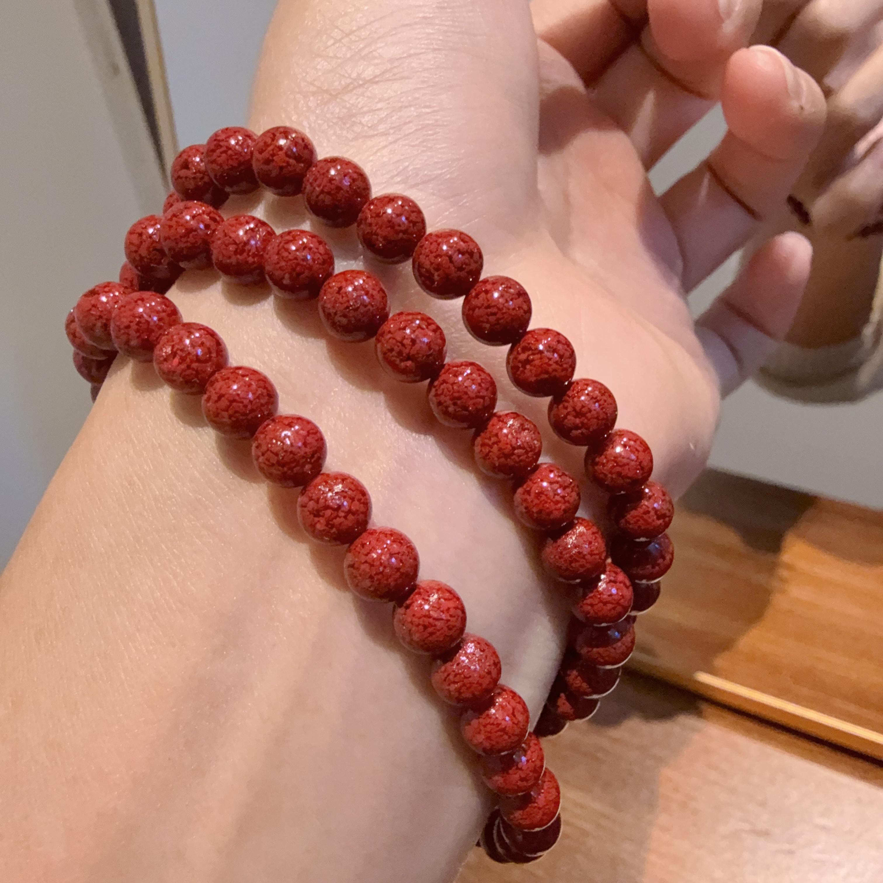 含辰砂工艺品E113 精美珠宝朱砂多圈