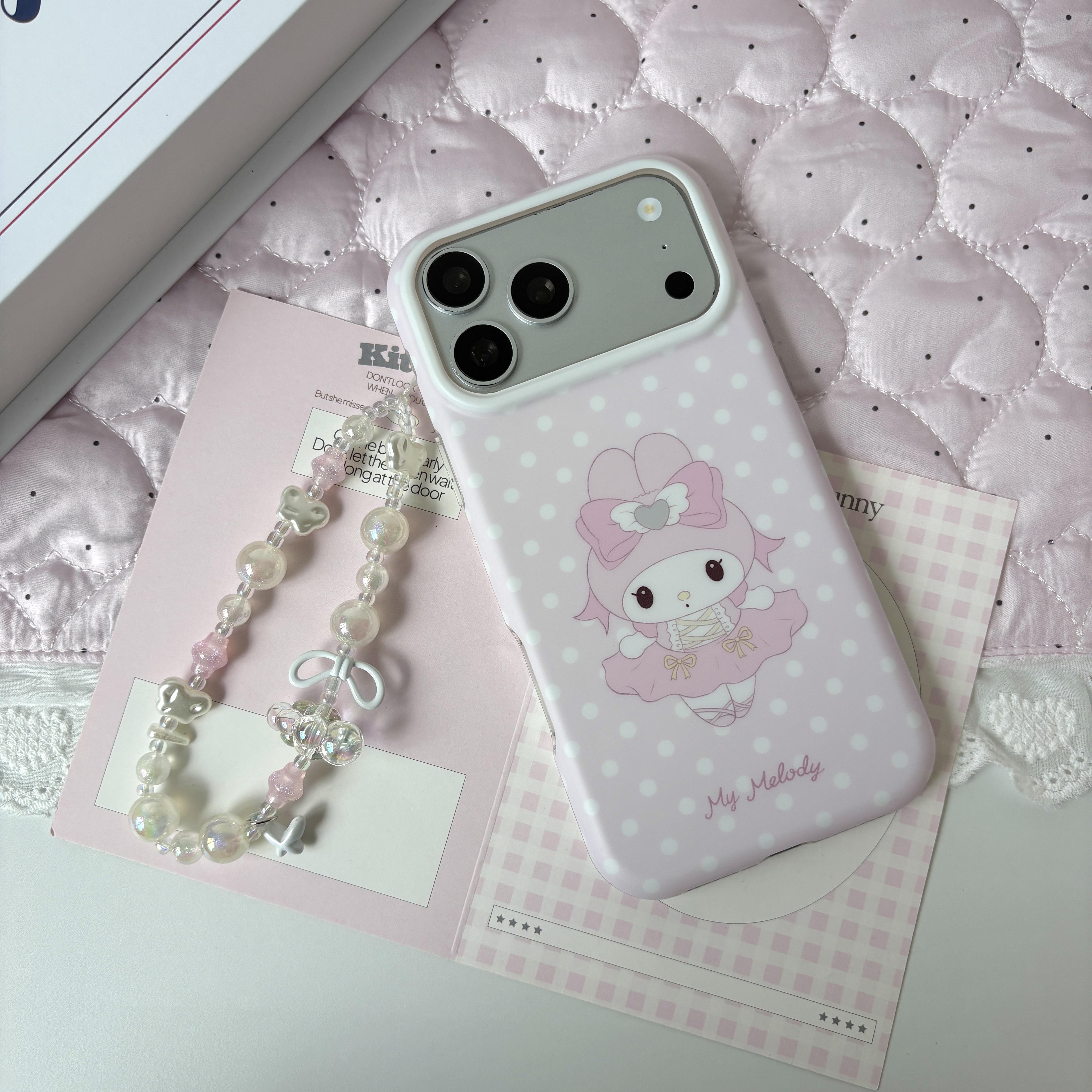 软萌磨砂波点芭蕾蝴蝶结美乐蒂适用iPhone17ProMax16苹果15手机壳