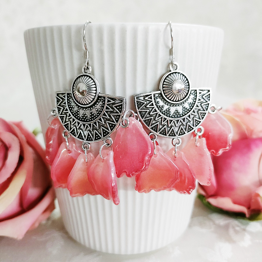 铜合金耳饰 民族风手工叶子吊坠耳环2516