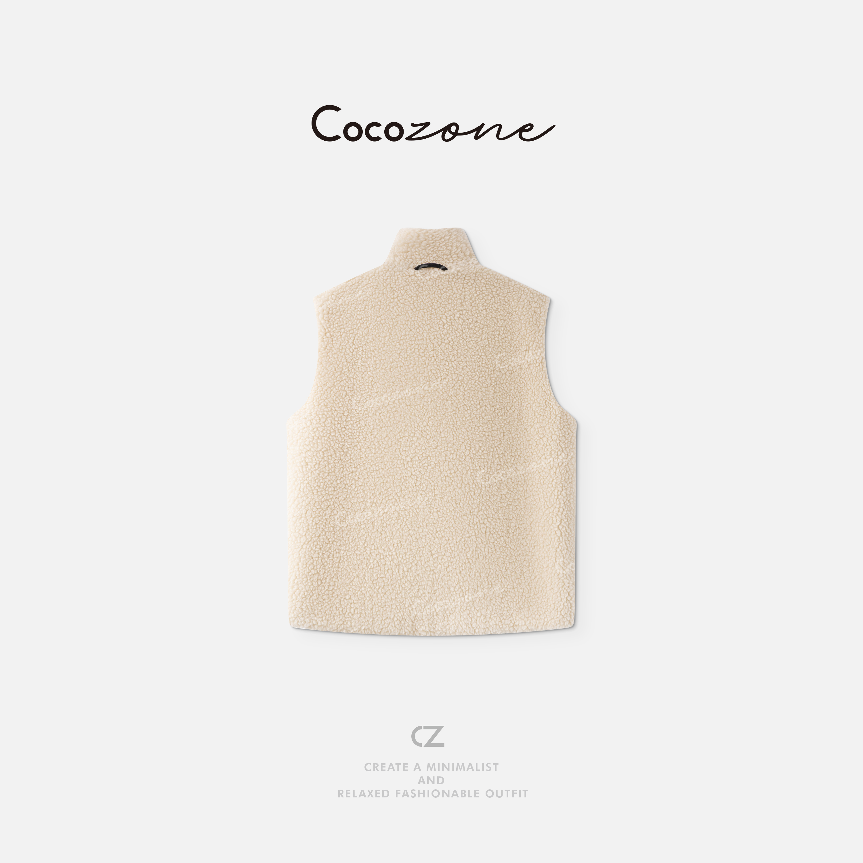 COCO ZONE 刘一一“寒冬”绵羊毛混纺双面穿马甲 CD1A1313