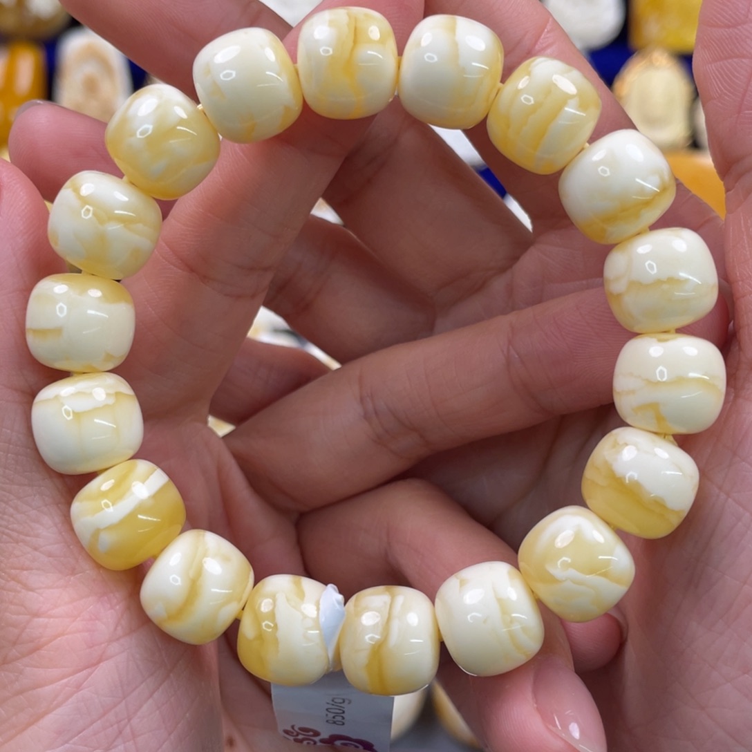 蜜蜡裸石未镶嵌琥珀蜜蜡手串卡12mm