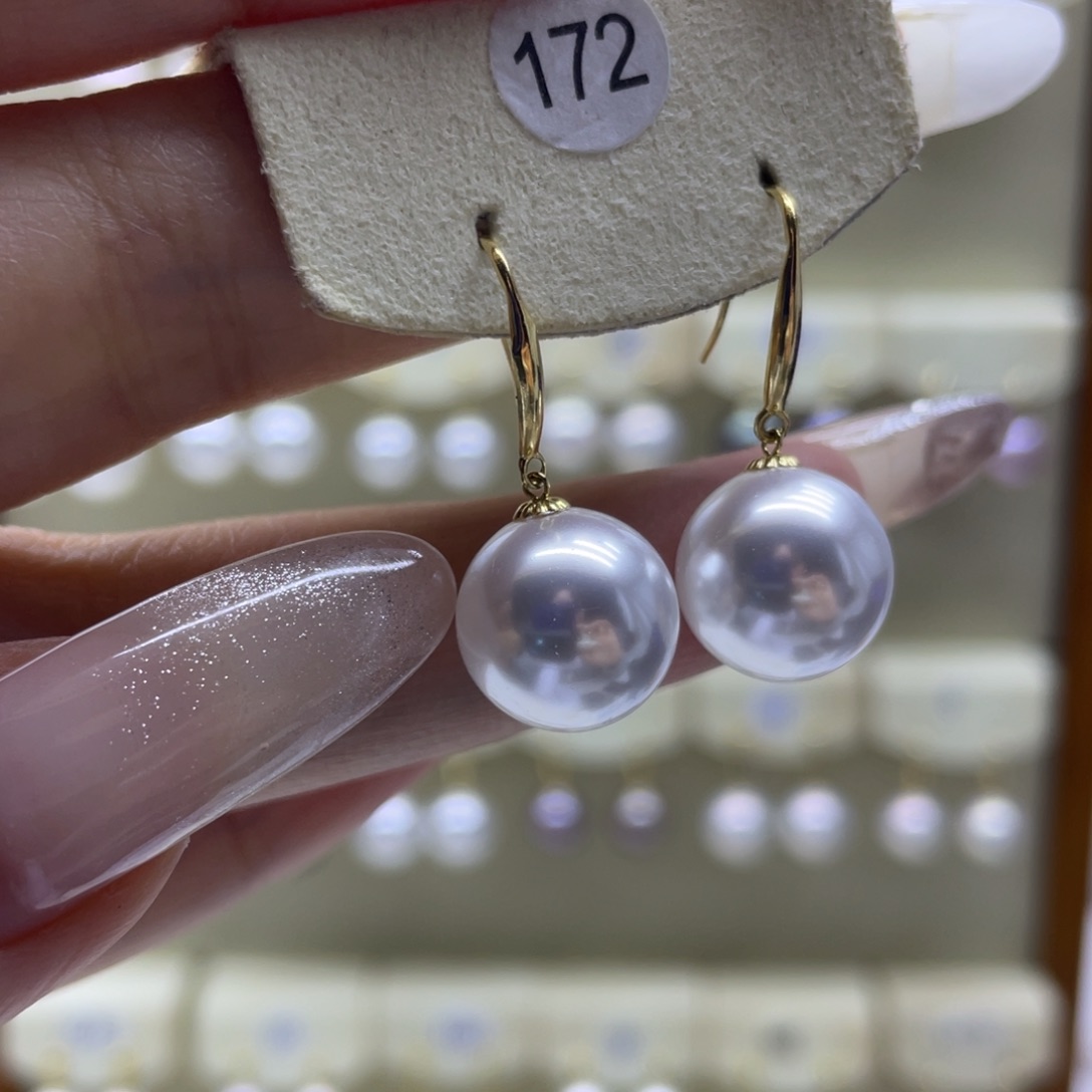 淡水珍珠耳饰18K金镶嵌