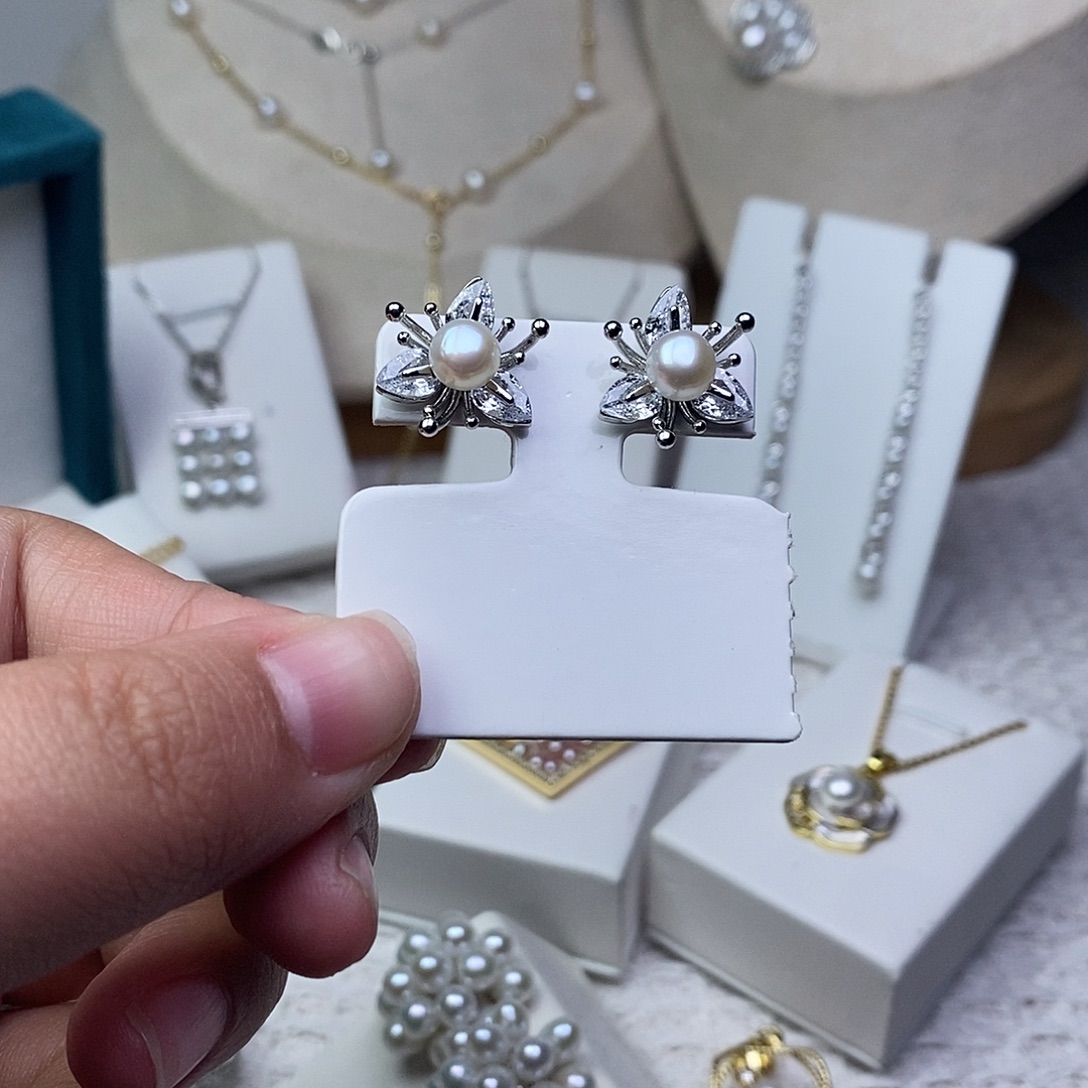耳饰淡水珍珠银S925镶嵌