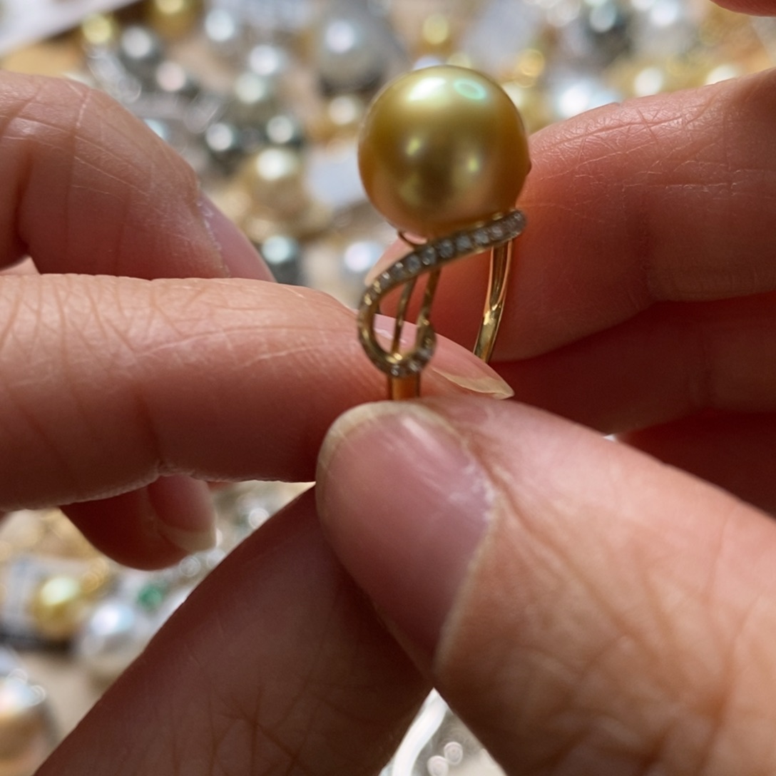 海水珍珠戒圈14K金镶嵌