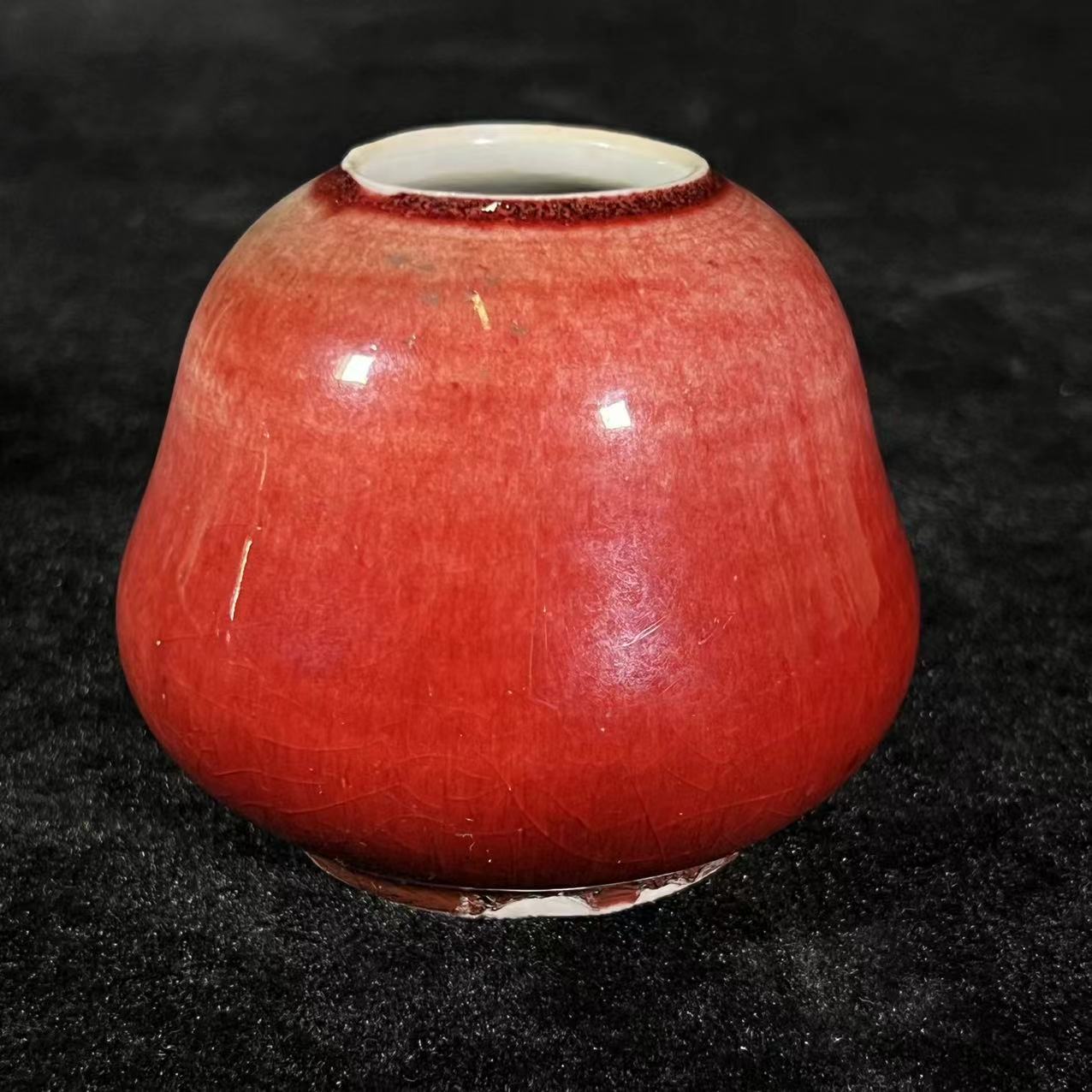 清乾隆 220 郎窑红釉水盂