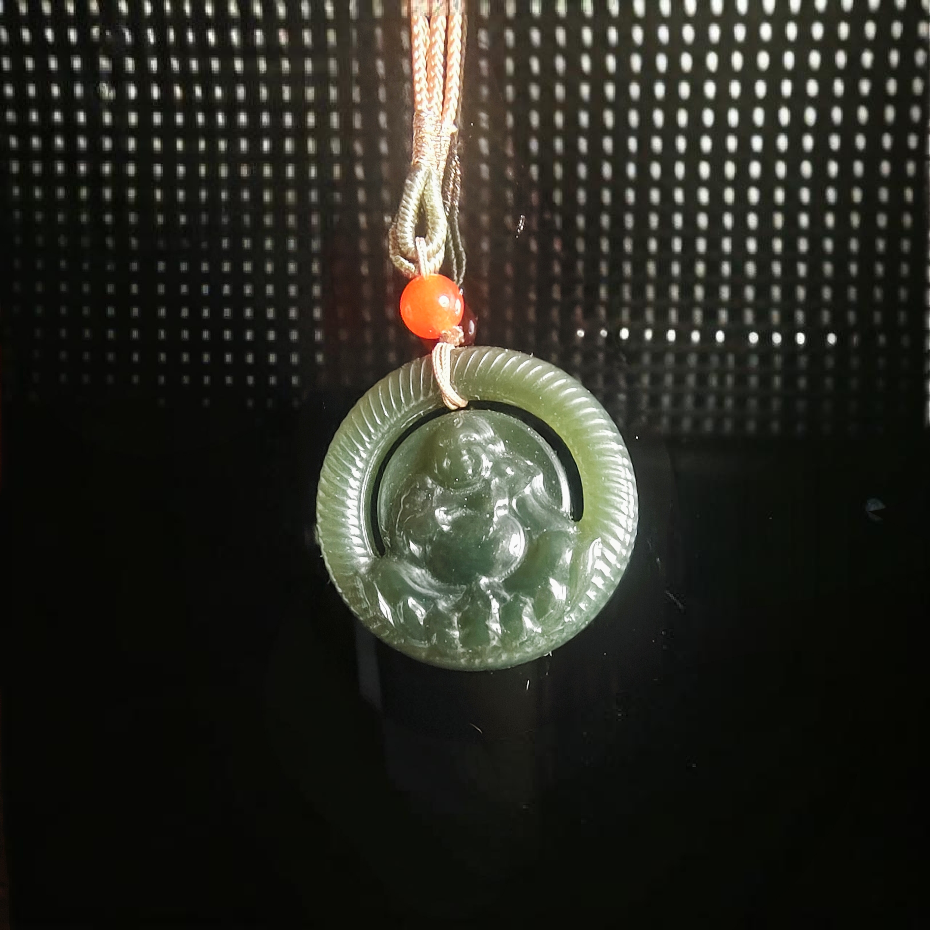 天然和田玉青玉时尚精美百搭弥勒佛吊坠（多样性发货）