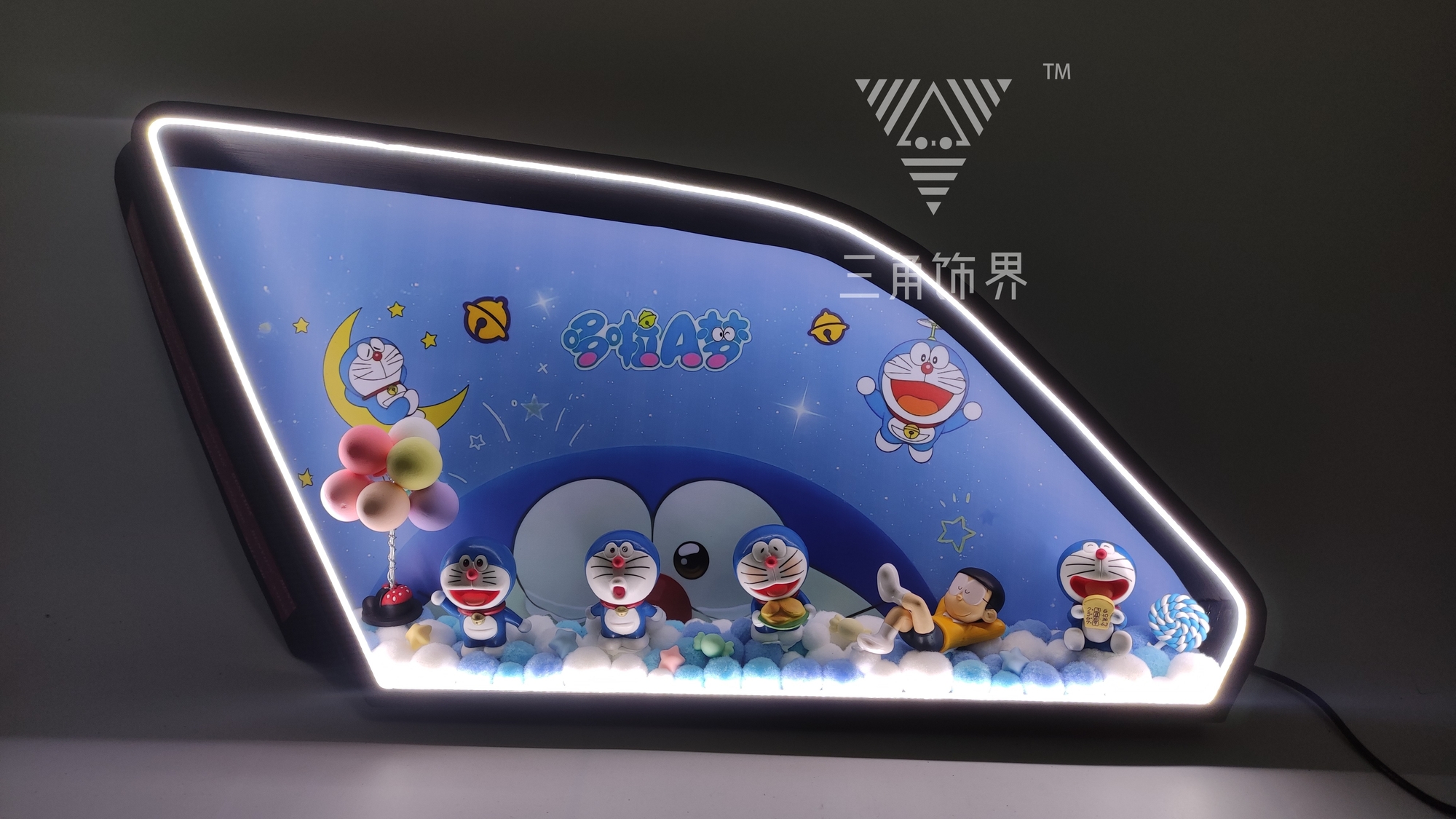 标致5008三角窗改装发光摆件diy车载摆件SUV后小窗氛围灯装饰汽车