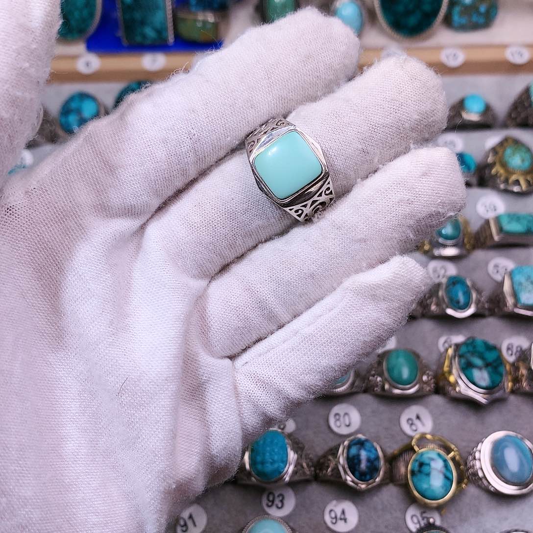 绿松石挂件银S925镶嵌奋**G