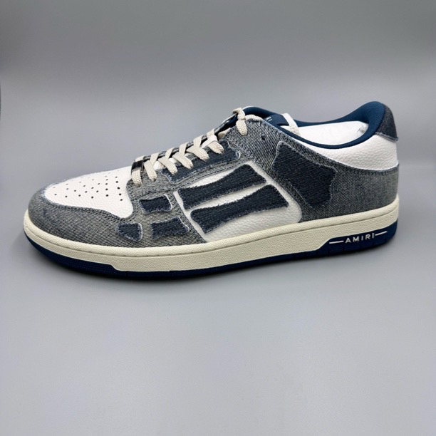 amiri/埃米尔 AM040 骨头鞋系带低帮板鞋牛仔蓝