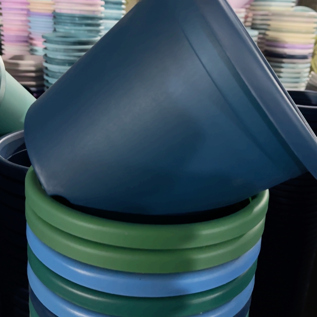 树脂四季盆5#无拖藏青色6