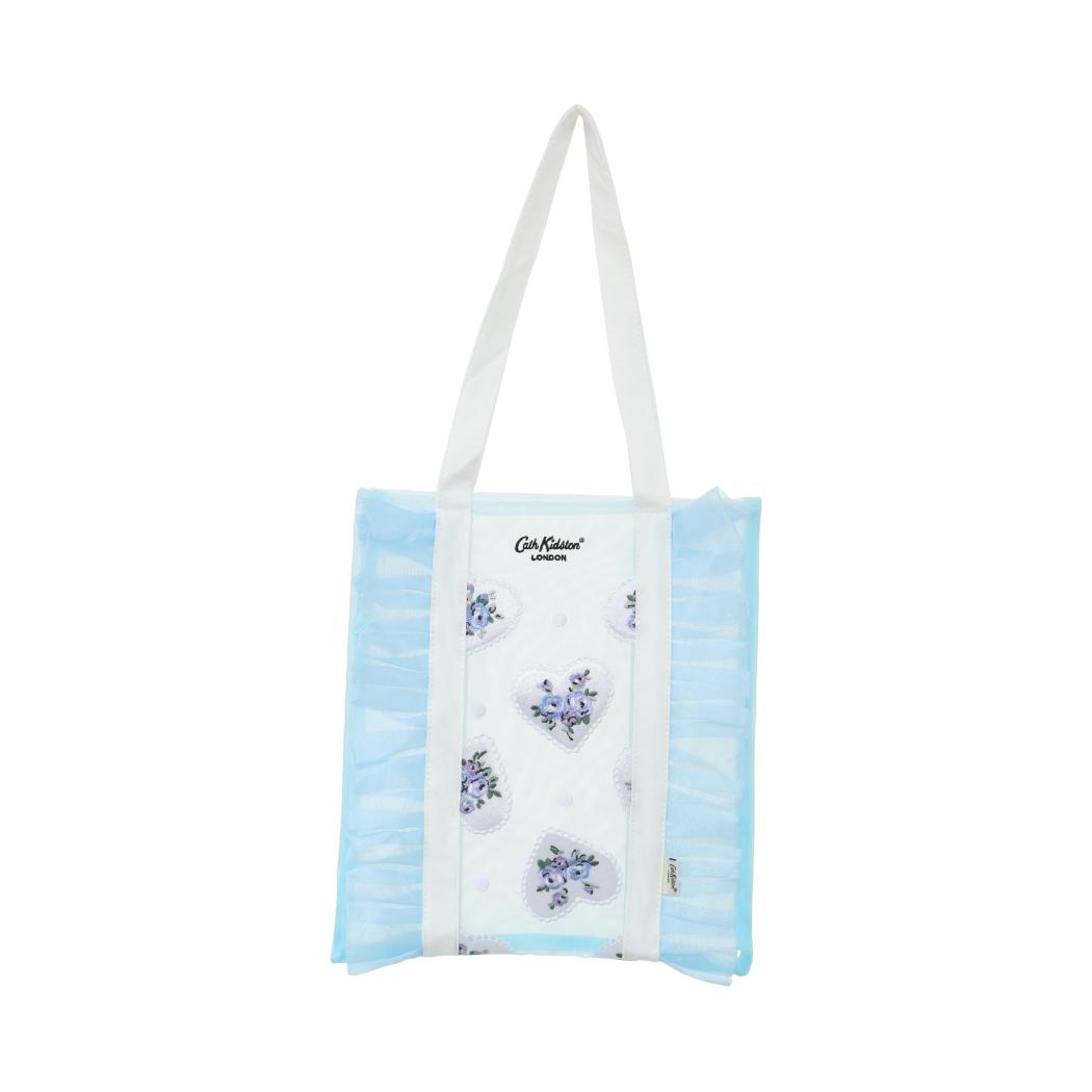 【名创优品XCath Kidston联名】花园工坊系列蓝色花簇网纱包