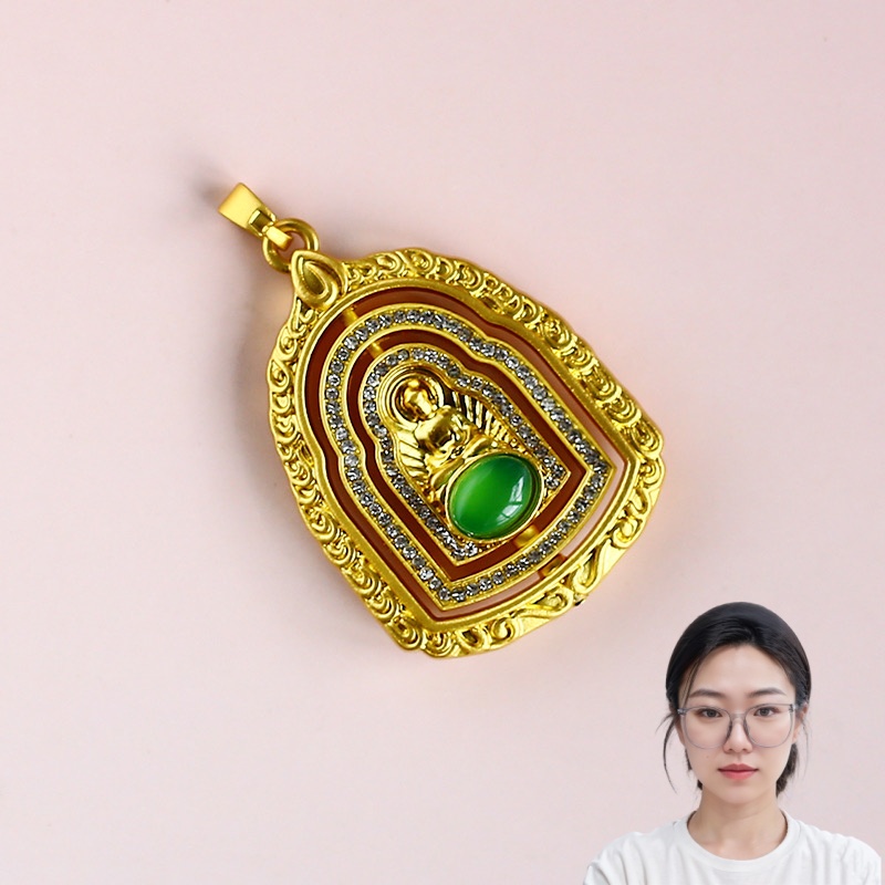 【梁总专属】时尚精美高端轻奢旋转玉髓合金吊坠【CM12319】