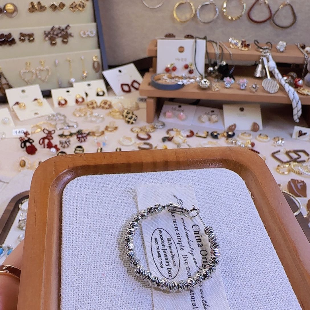 仿珍珠铜合金925银耳圈