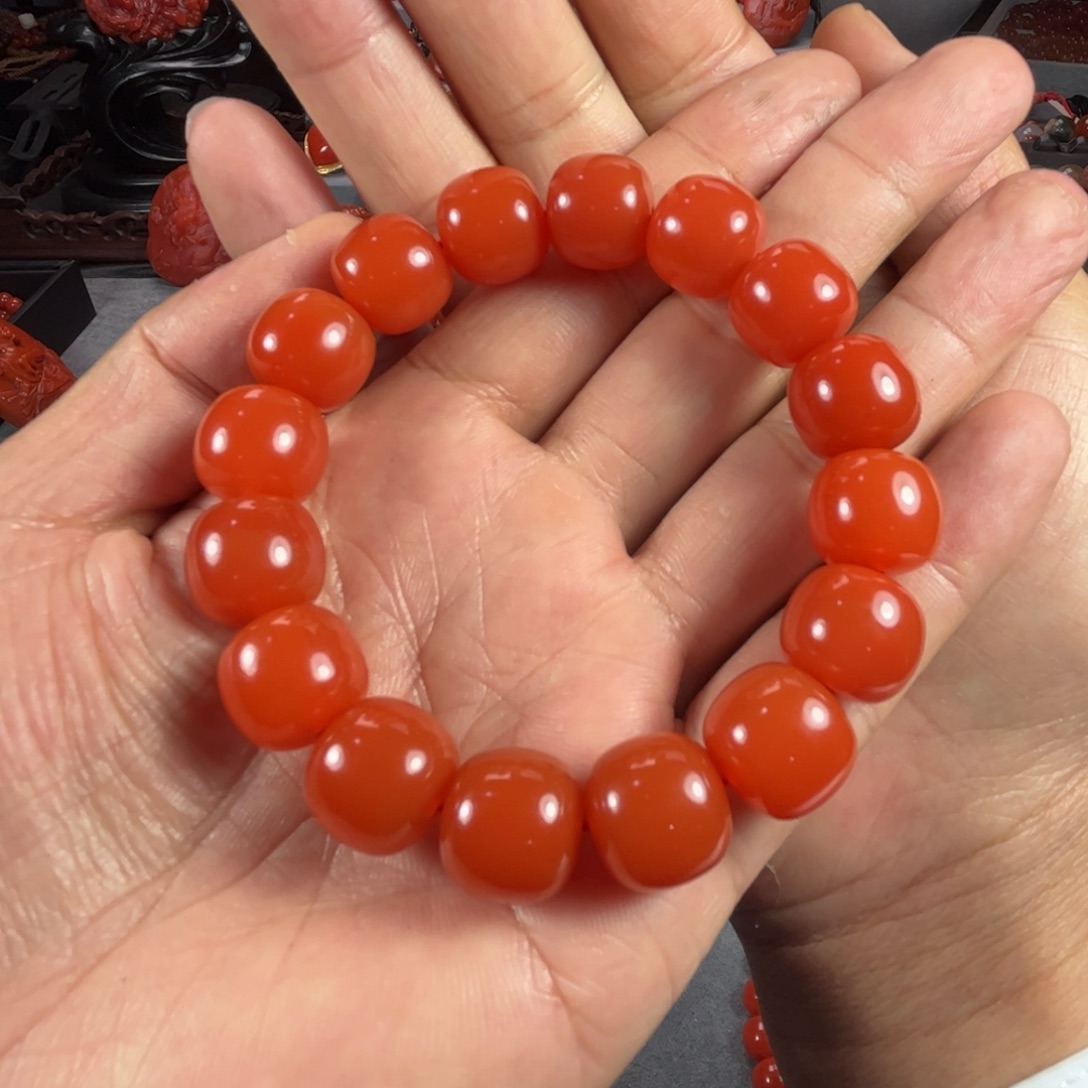 南红玛瑙手链未镶嵌福**祥