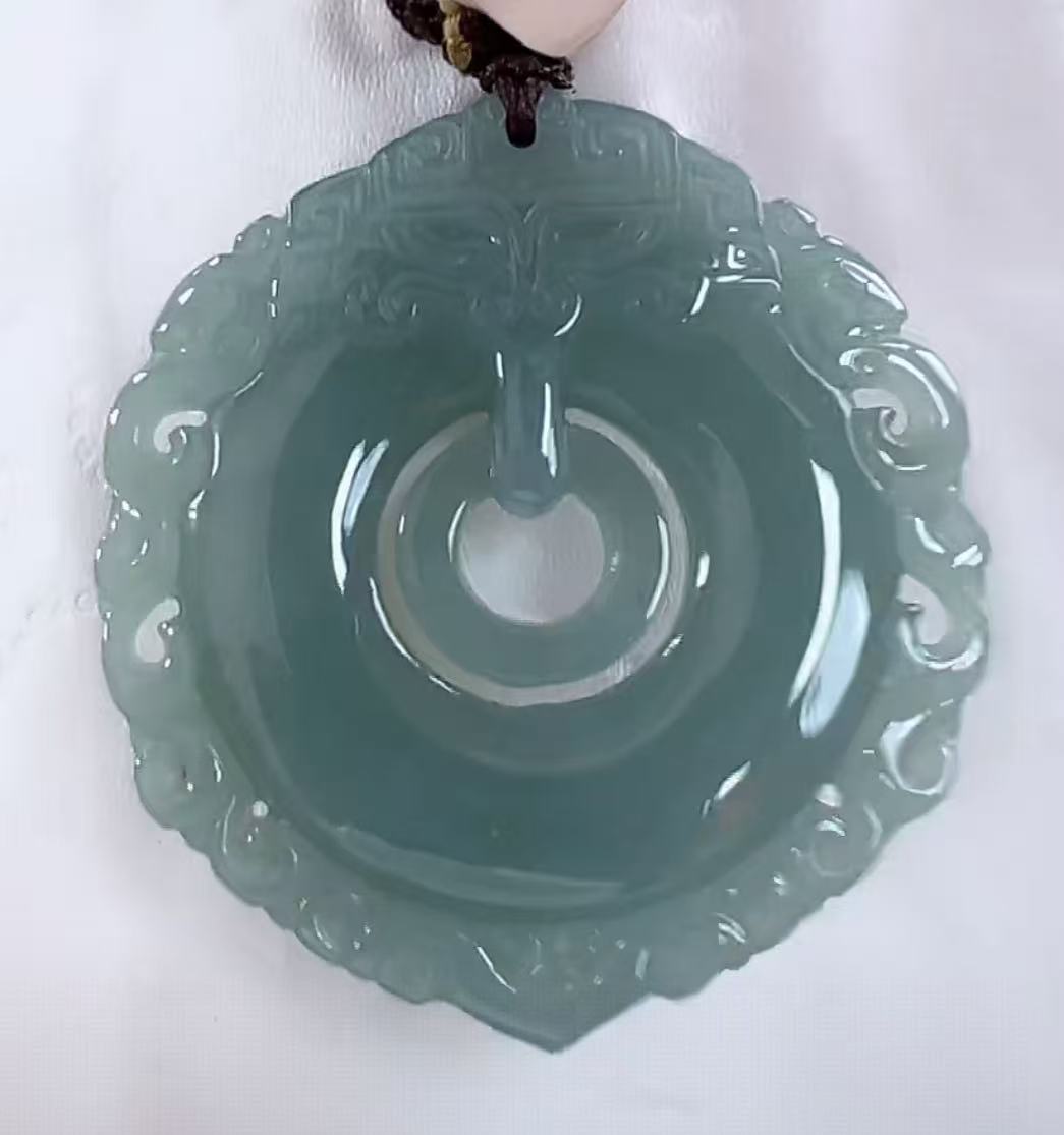 官方正品翡翠A货仿古平安扣（多样性发货发一）宽36+高40厚5-8送绳 