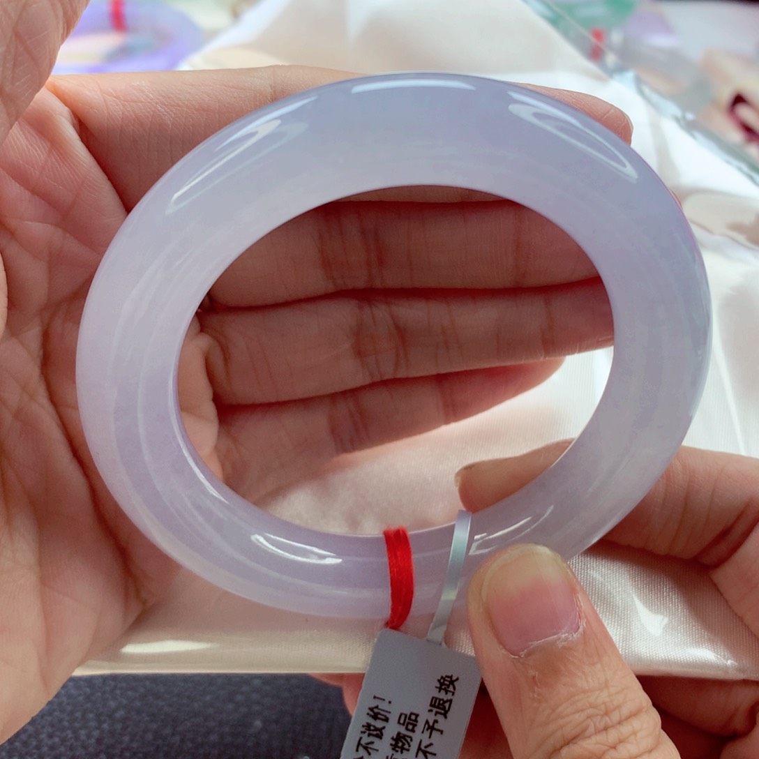 翡翠手镯（圆镯）未镶嵌冰粉紫强推A