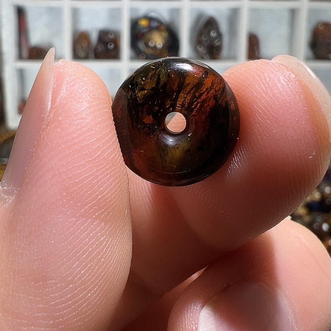 琥珀未镶嵌手链平安扣