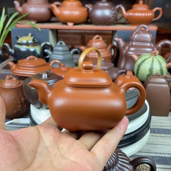 紫砂茶壶四方传炉160-220cc原矿赵庄朱泥双十一特价