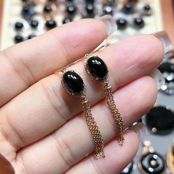 翡翠18K金镶嵌耳饰