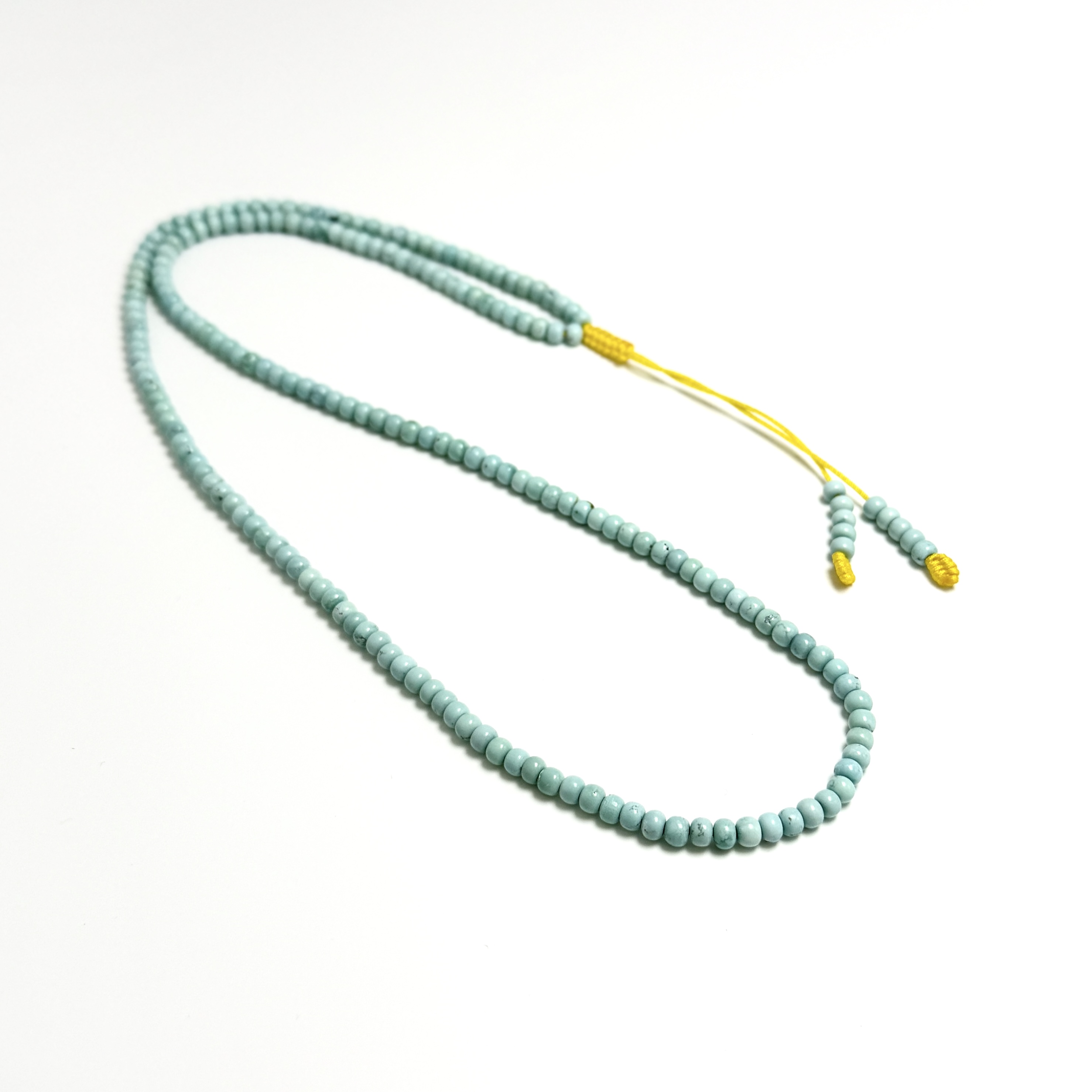 【V姐珠宝】原矿绿松高瓷高色老型珠108子项链 4mm-LL61839