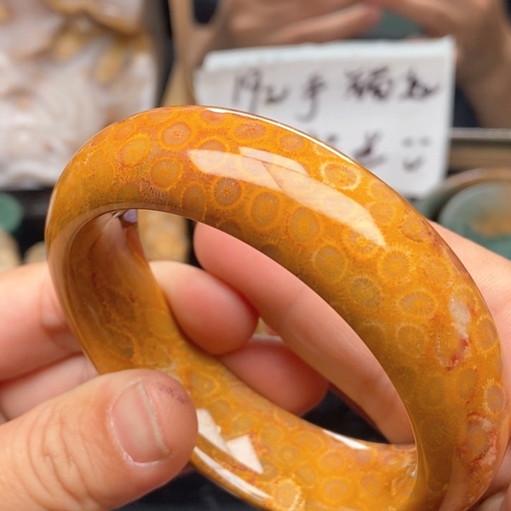 硅化珊瑚（珊瑚玉）未镶嵌手镯58,4半价