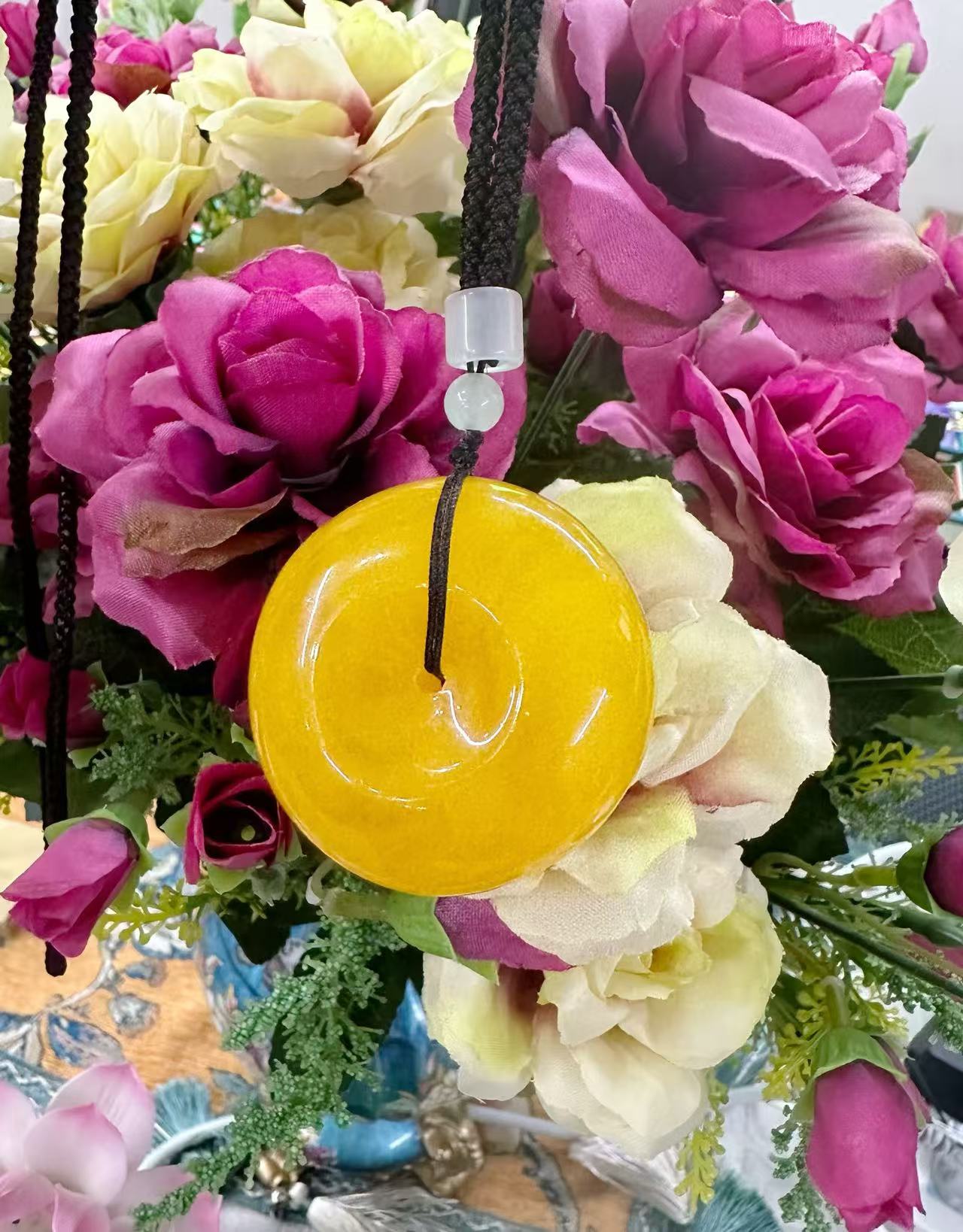 【聪聪珠宝】20801-蜜蜡平安扣吊坠-赠绳