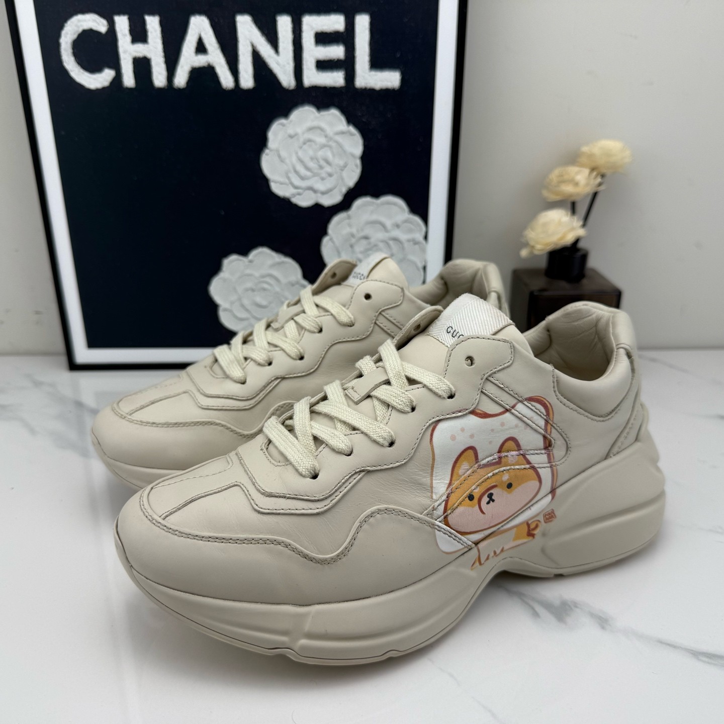 95新 GUCCI/古驰 小狗老爹鞋 38.5码/jm01801