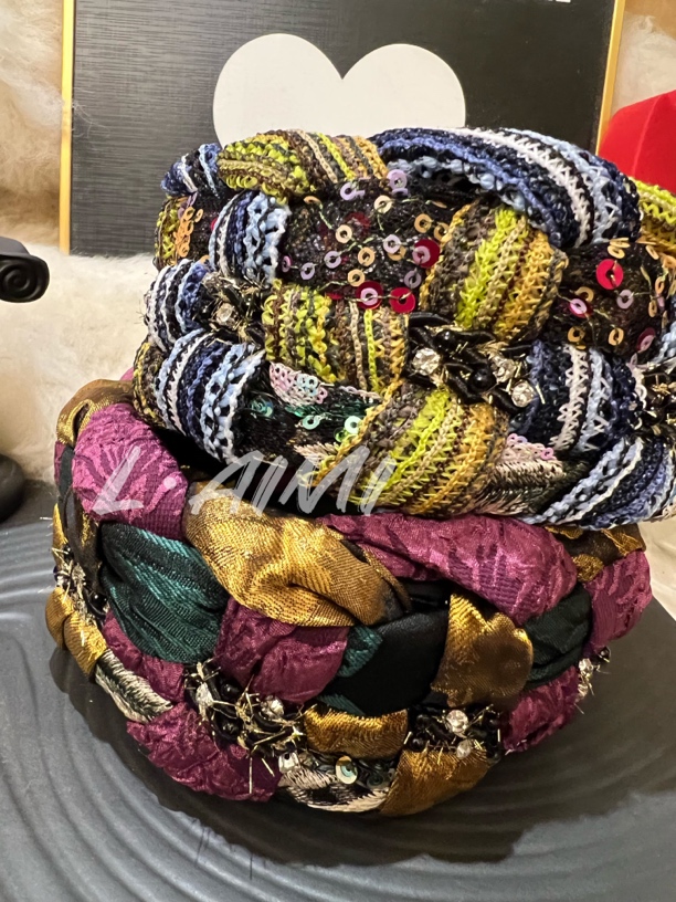   【L•AiMi】【折光】闪钻宽版拼色遮白发发箍头饰洗脸发带