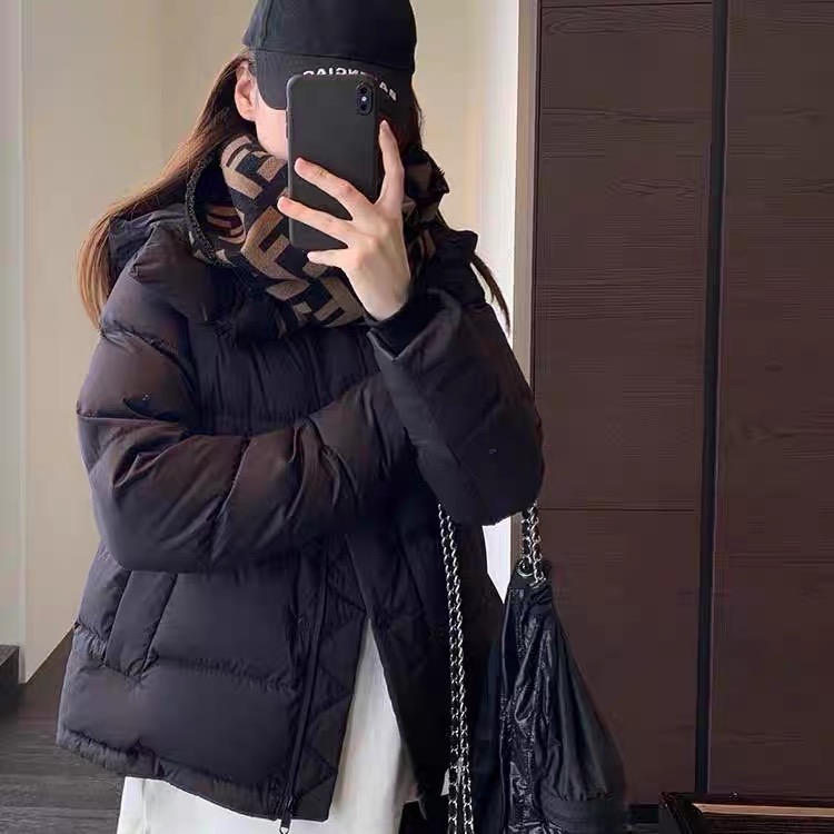 加厚95%绒白鸭绒lulu五格可拆卸连帽外套短款女新款66