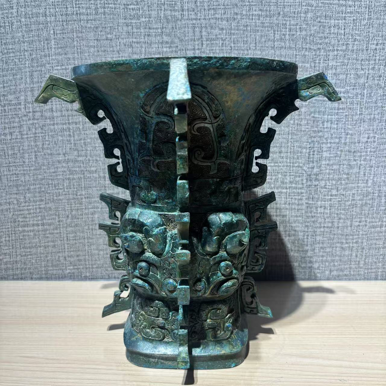精美仿古青铜器何尊手工创意书房风化中式博古架中式收藏礼品