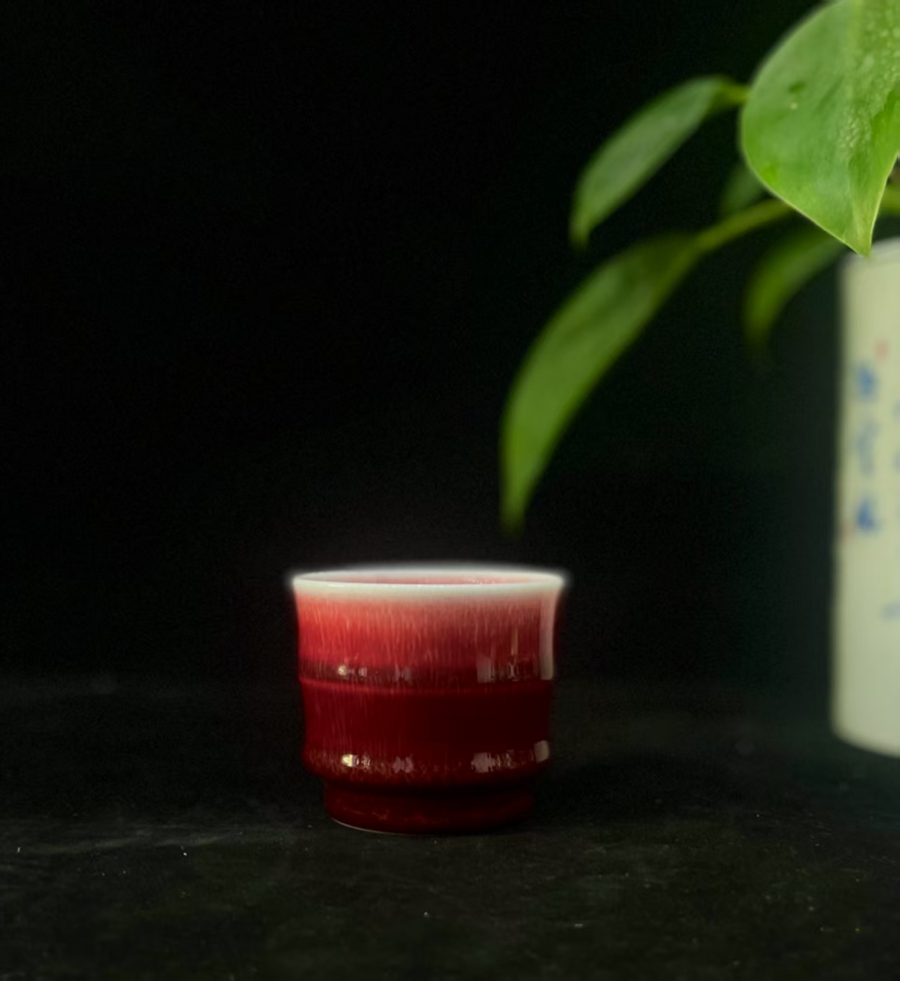 景德镇高性价比高温郎红纯手工主人杯竹节杯品茗杯茶杯茶盏茶器