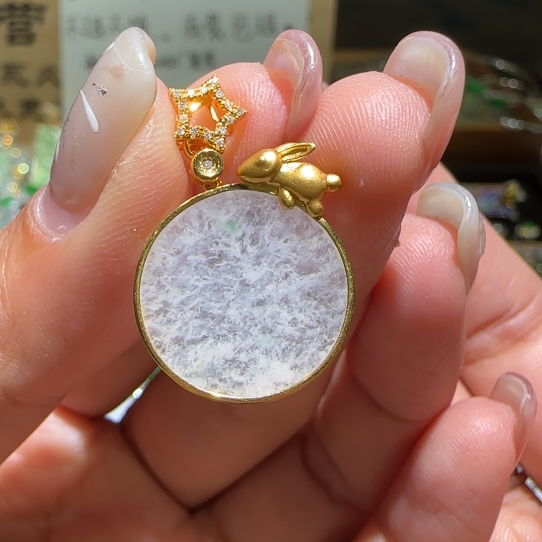 【闪购商品】翡翠颈饰18K金镶嵌缅甸