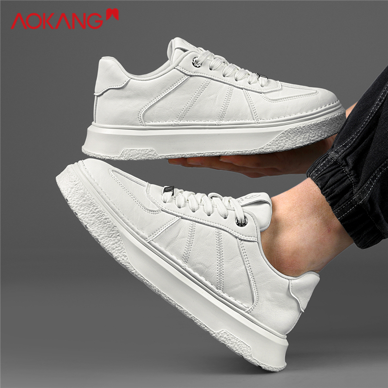 2025冬季男士白色百搭保暖潮流潮鞋厚底韩版休闲板鞋