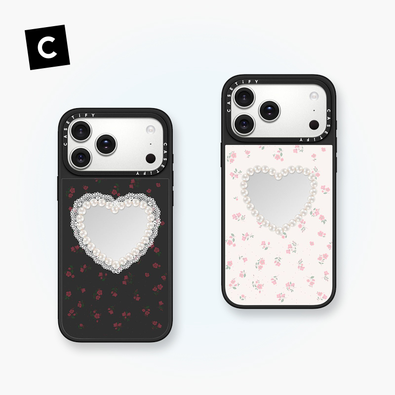 CASETiFY 白色珍珠爱心黑色手机壳保护套防摔苹果iPhone16/17新