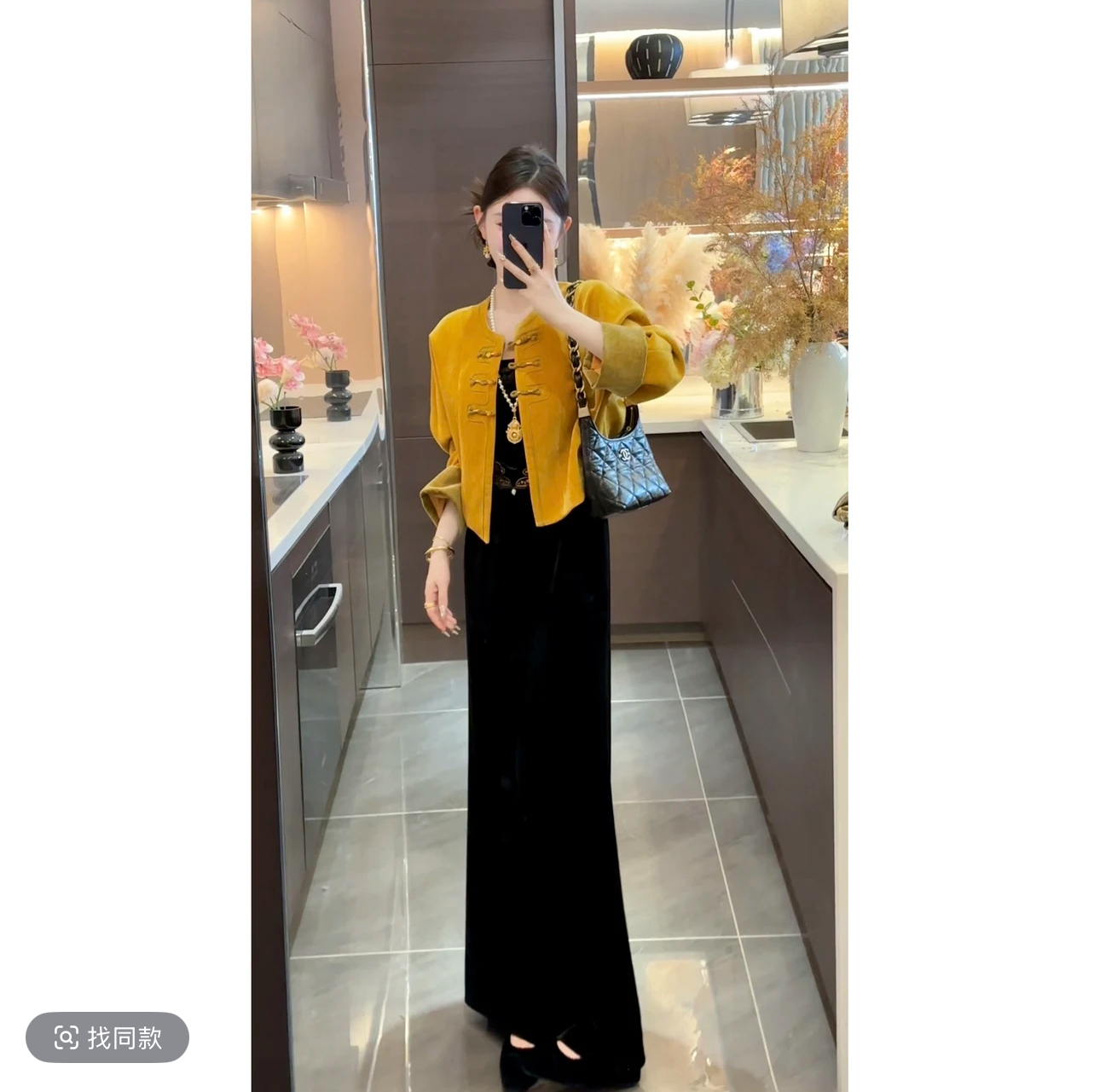 周粥铭顺-【刺绣裤】2025秋季新款高腰刺绣丝绒休闲裤预JJQ5XXK5745