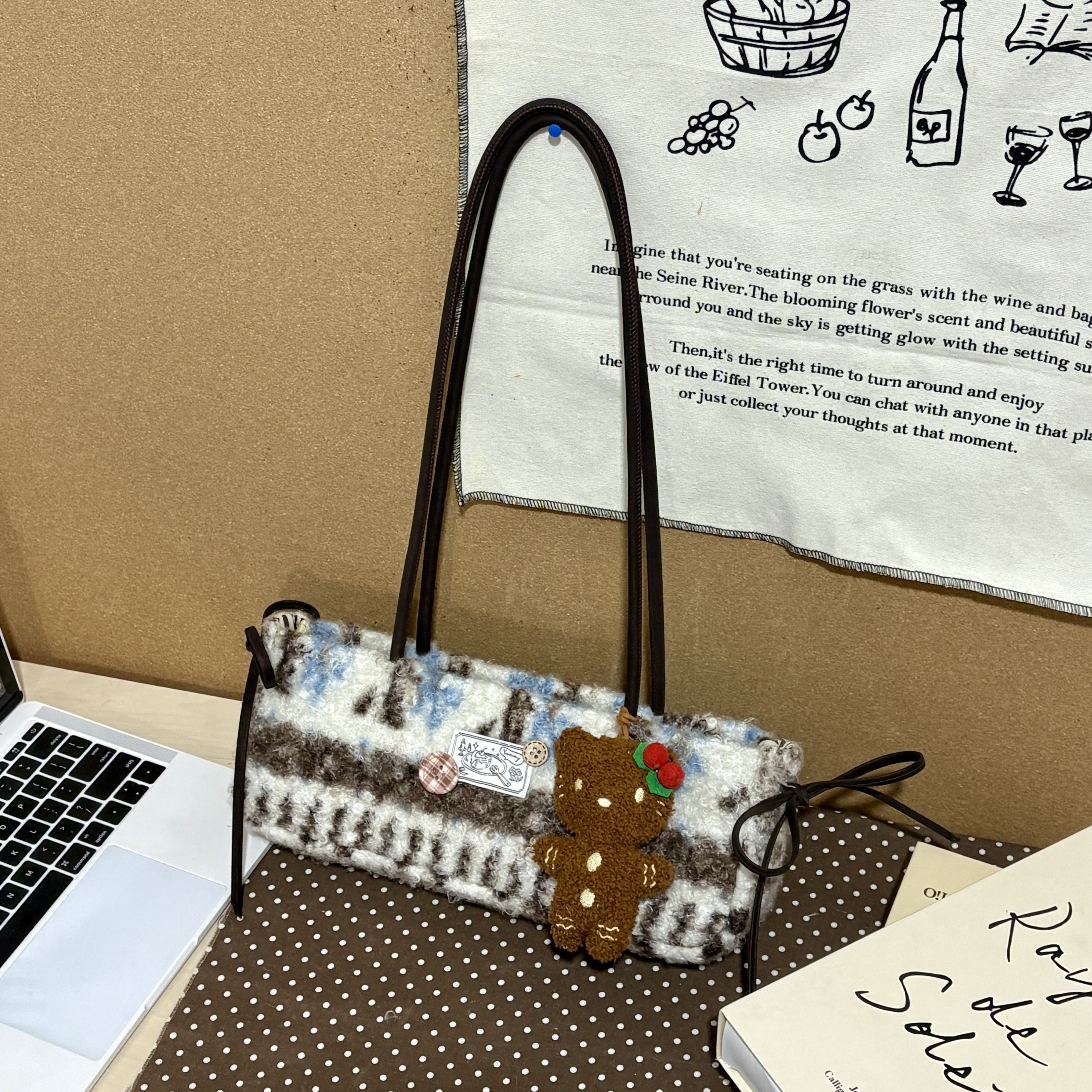 JuanJuan自制【冬日来信】小众原创冬日限定!可爱费尔岛单肩包~e528