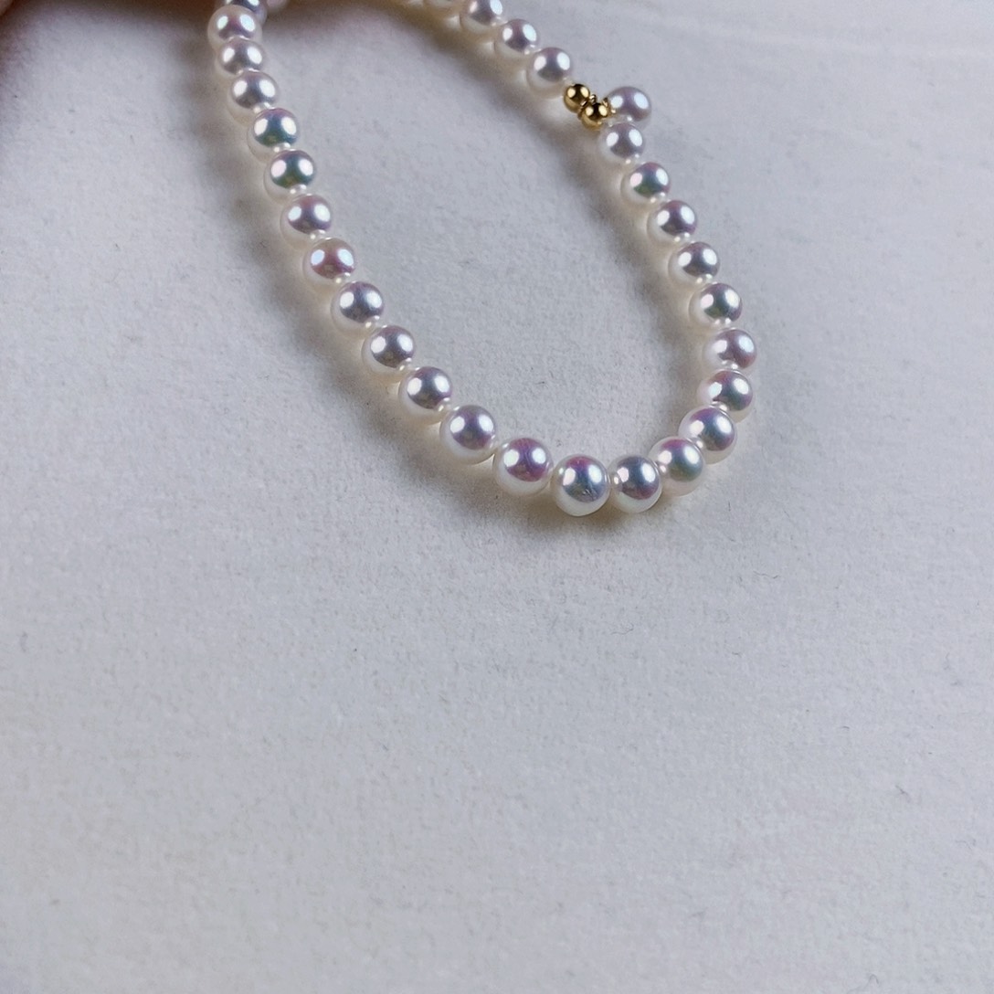 淡水珍珠手绳18K金镶嵌