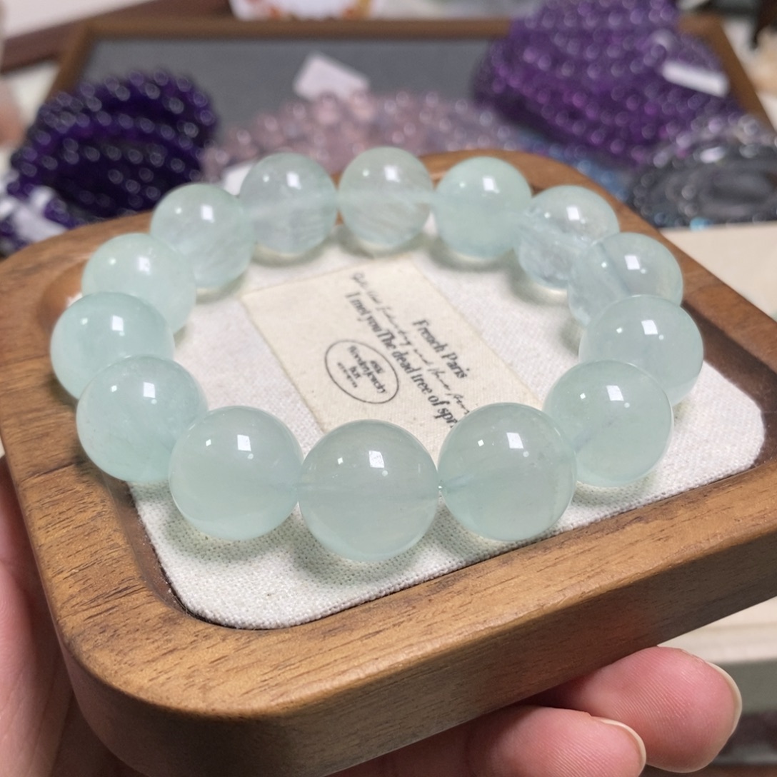 一***尘手串水晶未镶嵌卡16.6薄荷曼波绿