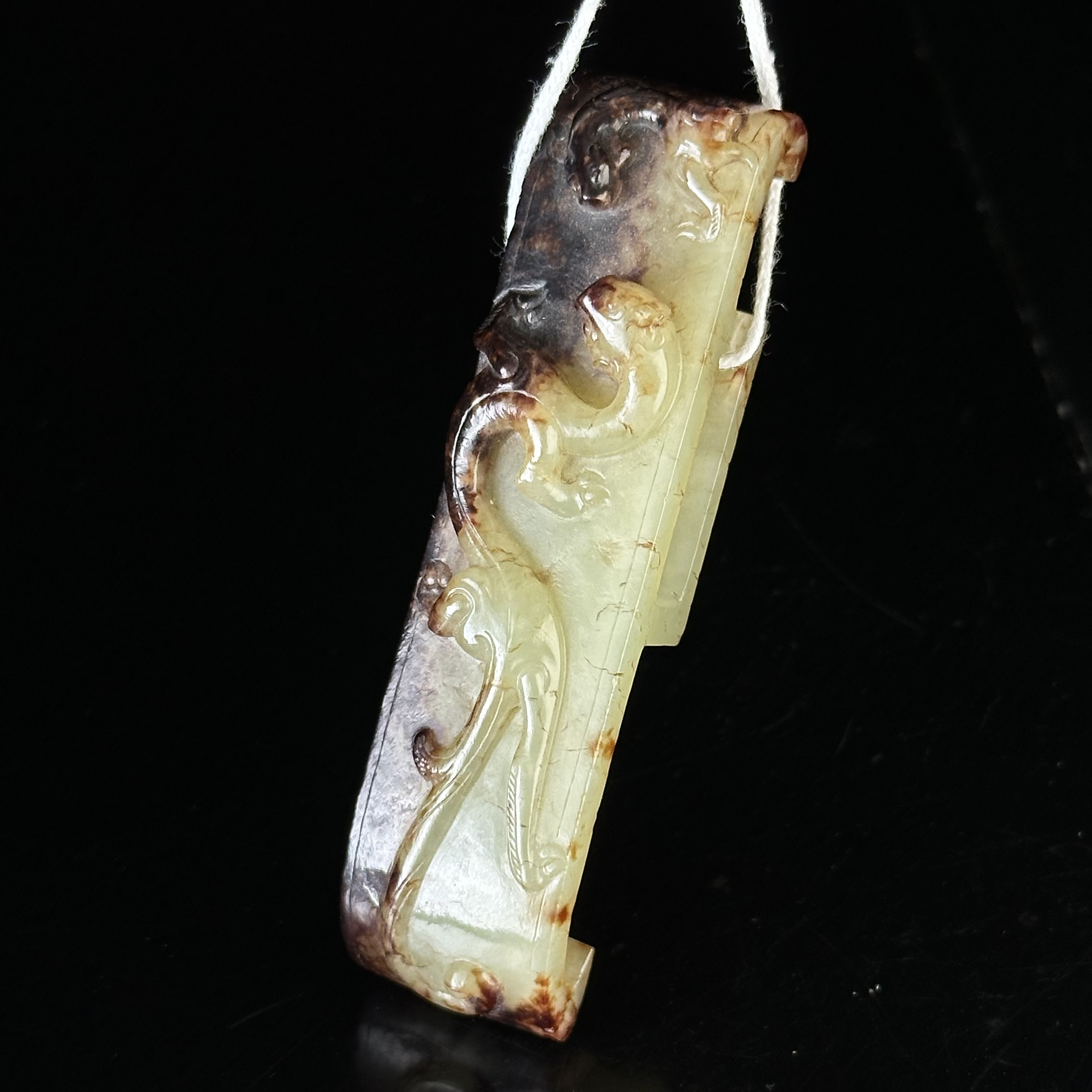 明和田玉盘螭龙纹剑饰 ZR300115009*【上海兰馨】