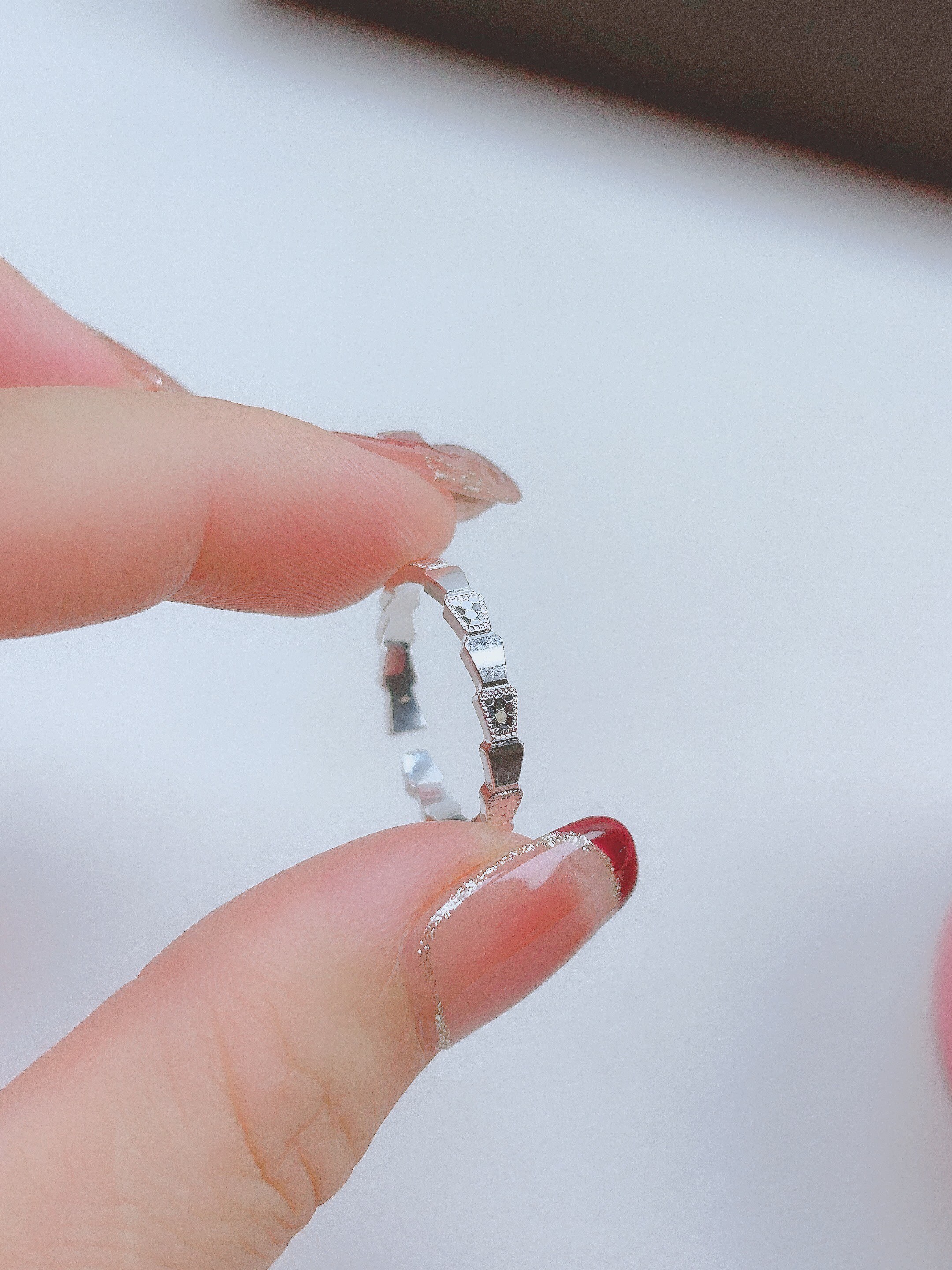 足银戒指 蛇骨碎冰冰戒指 足银999.9开口轻奢百搭小众女款 E51