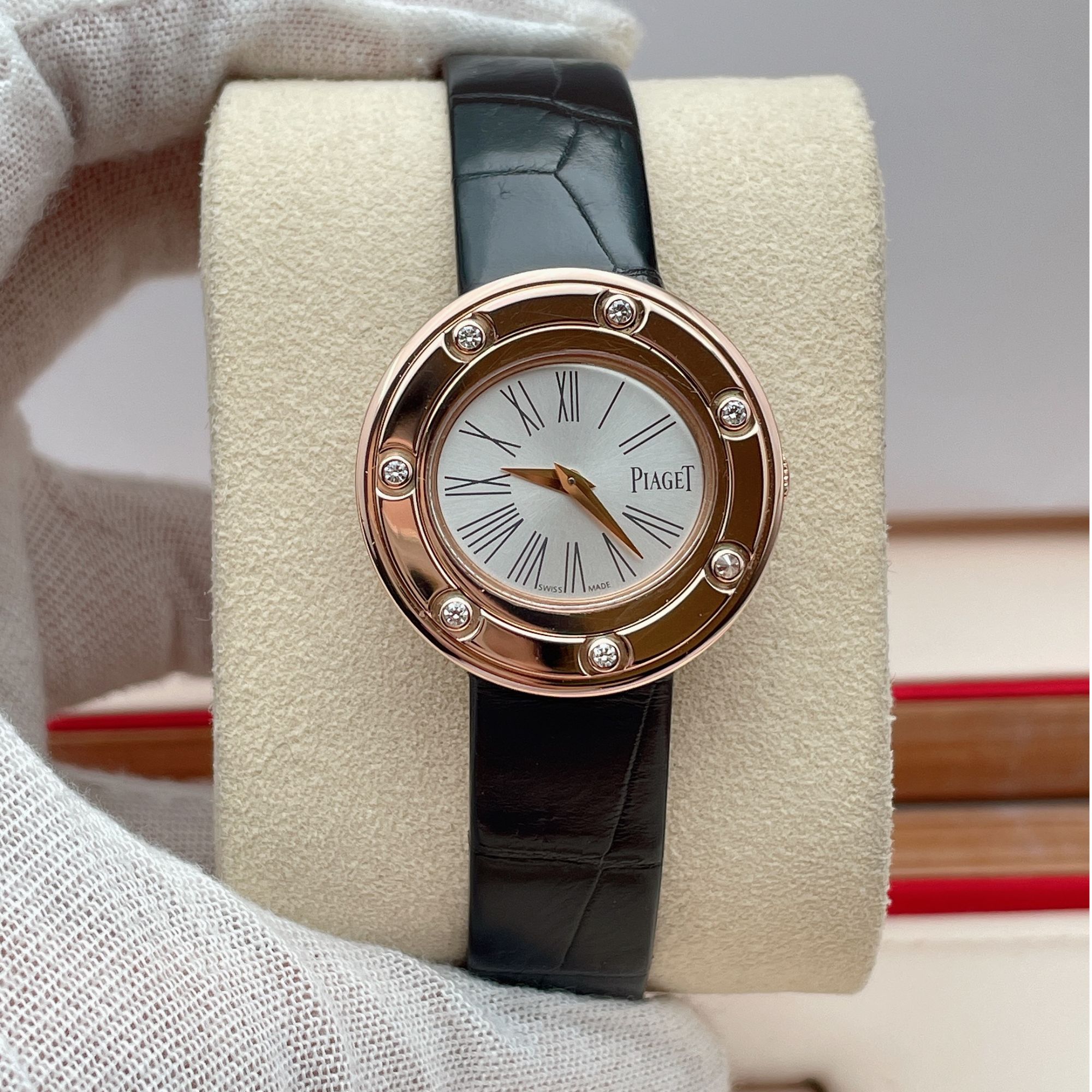 99新 Piaget/伯爵 （米米名表）玫瑰金原钻石英机芯表径29mm