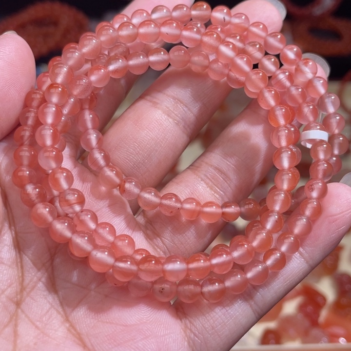 南红玛瑙冰粉多圈5m+未镶嵌1232